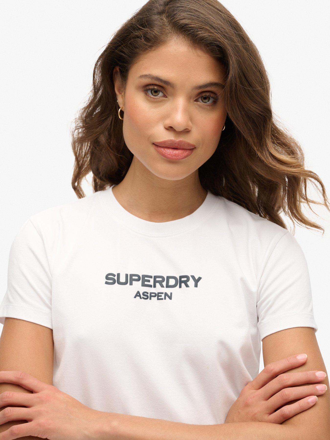  image of superdry-sport-luxe-graphic-fitted-t-shirt-white