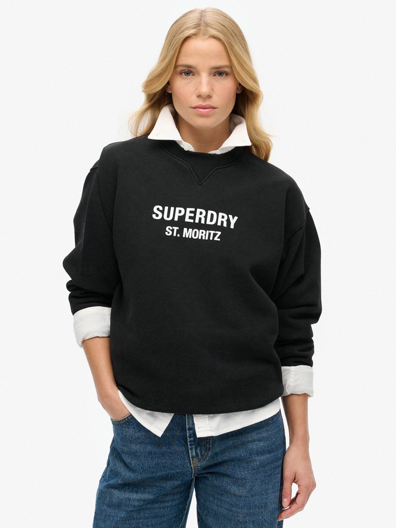 undefined Sport Luxe Loose Crew Sweatshirt - Black