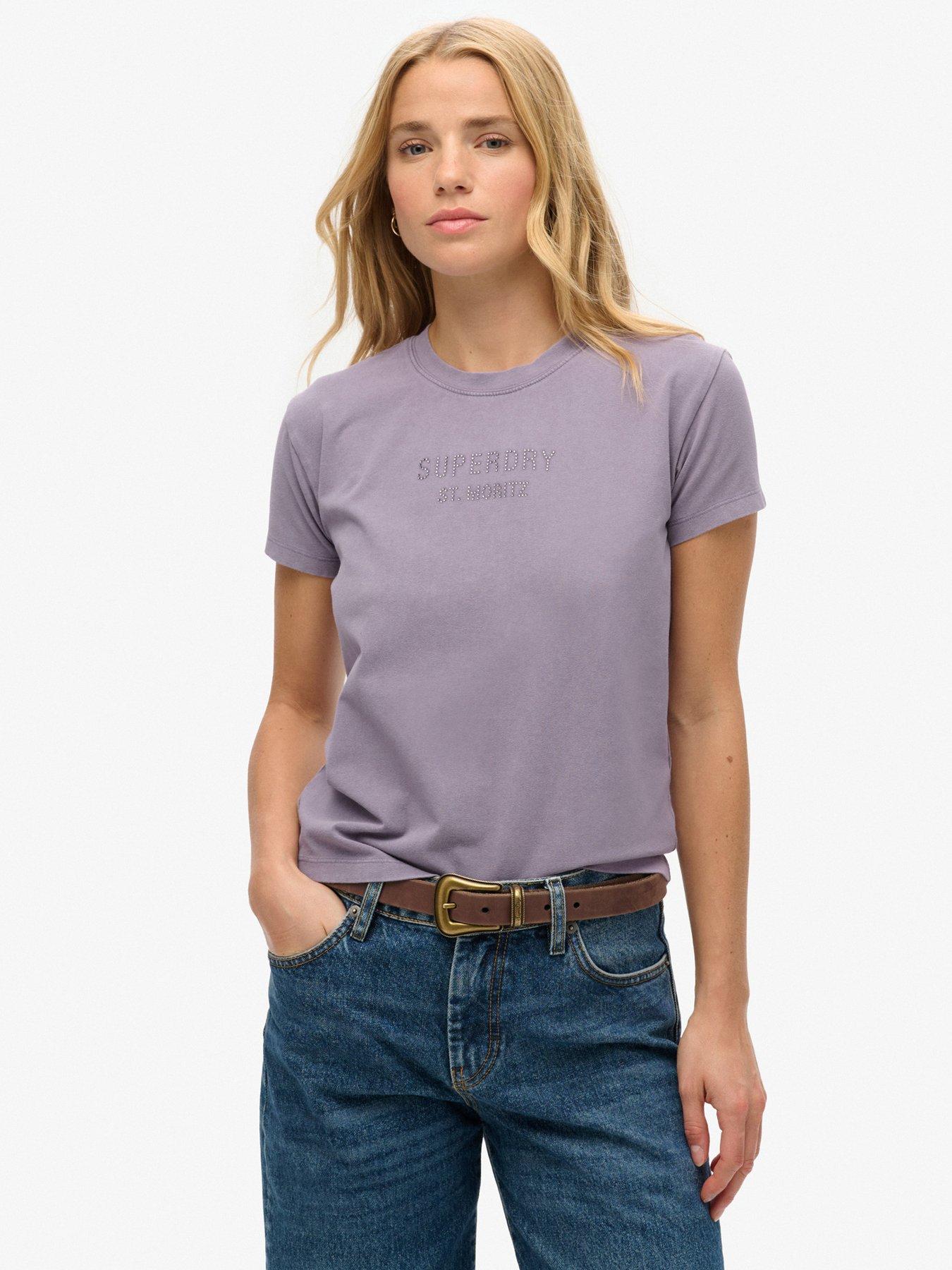 undefined Sport Luxe Graphic Fitted T-Shirt - Purple