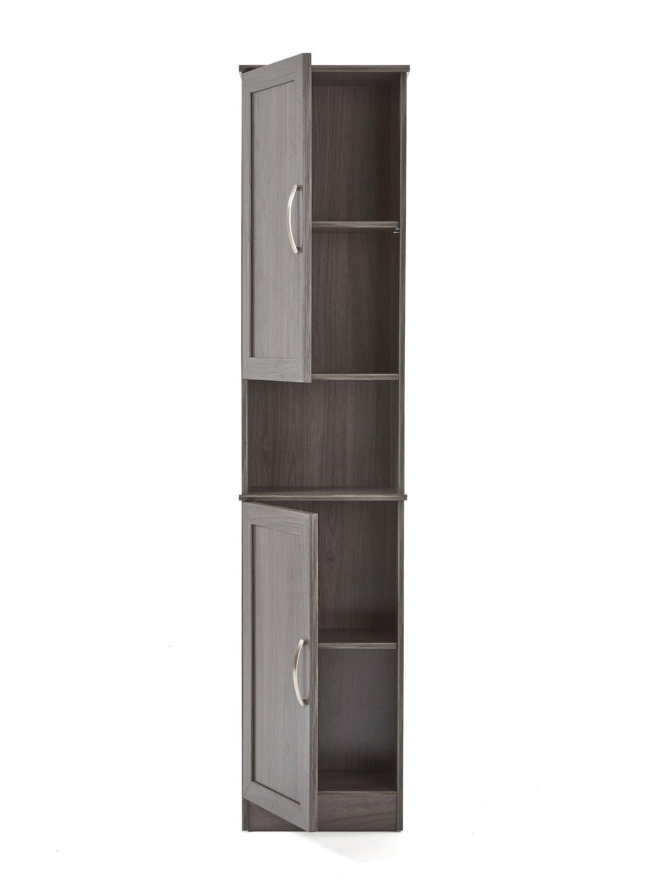  image of very-home-caledon-tall-bathroom-cabinet-grey-oak-effect
