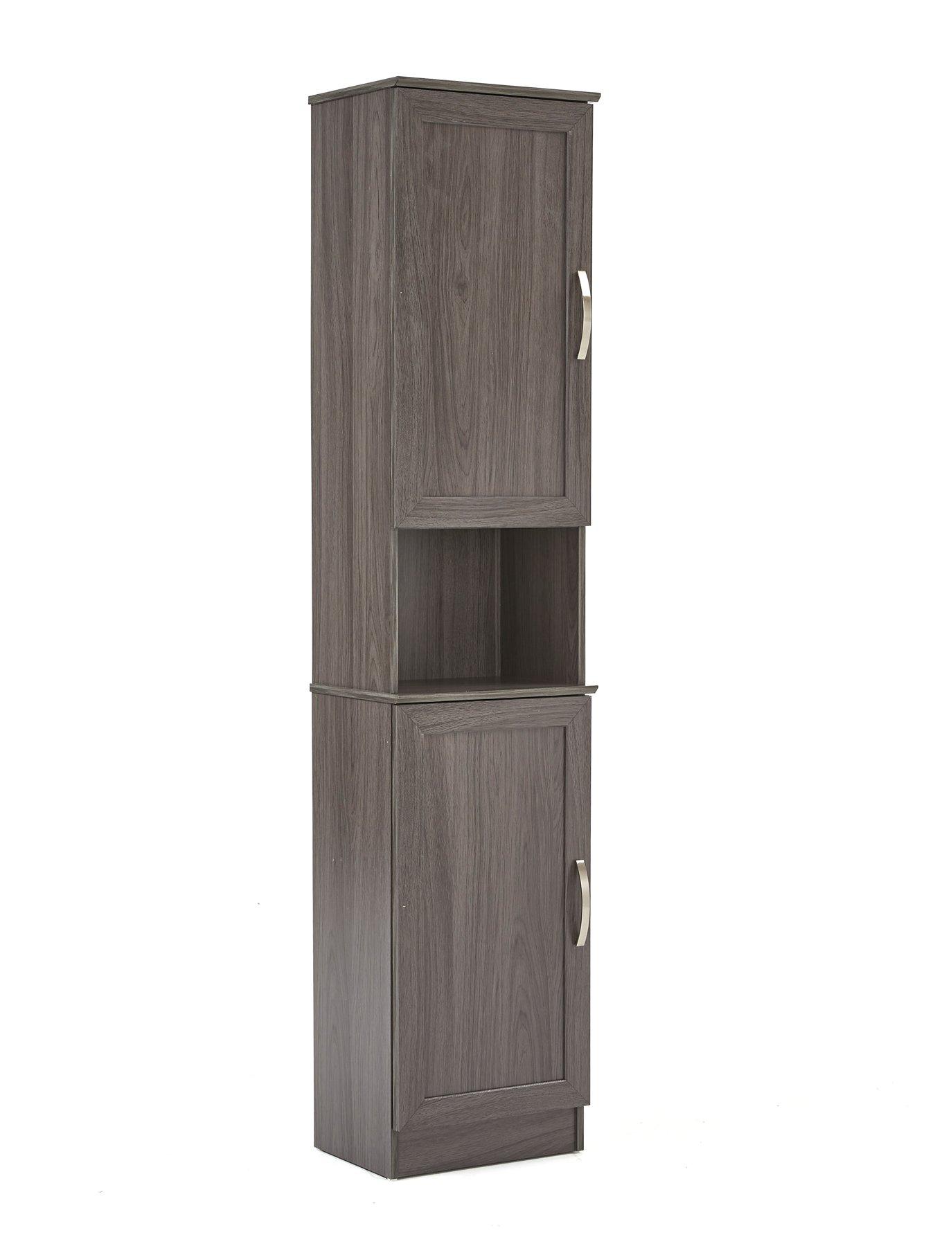  image of very-home-caledon-tall-bathroom-cabinet-grey-oak-effect