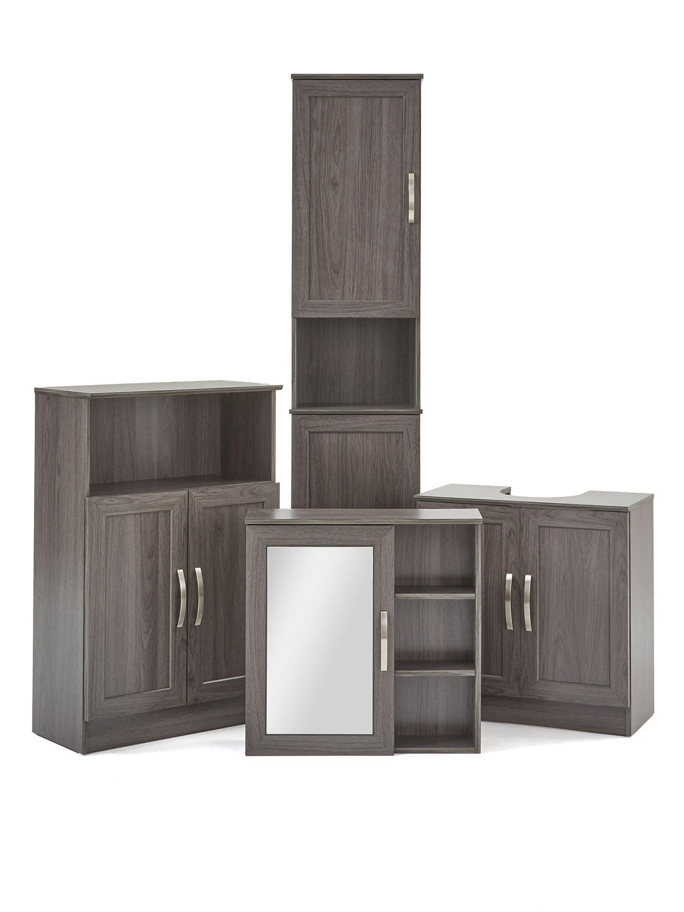  image of very-home-caledon-tall-bathroom-cabinet-grey-oak-effect