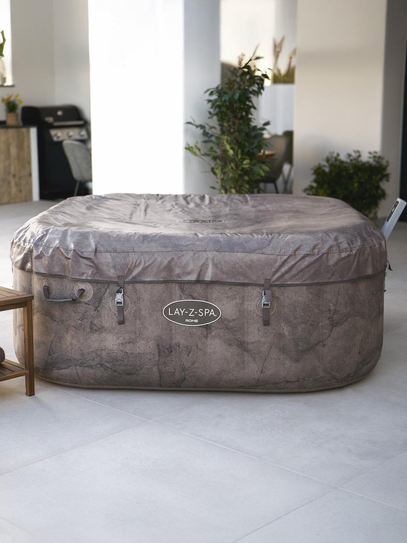  image of lay-z-spa-rome-maxhold-energysense-ultrafit-smart-airjet-6-brown-marble-square-4-6-adults