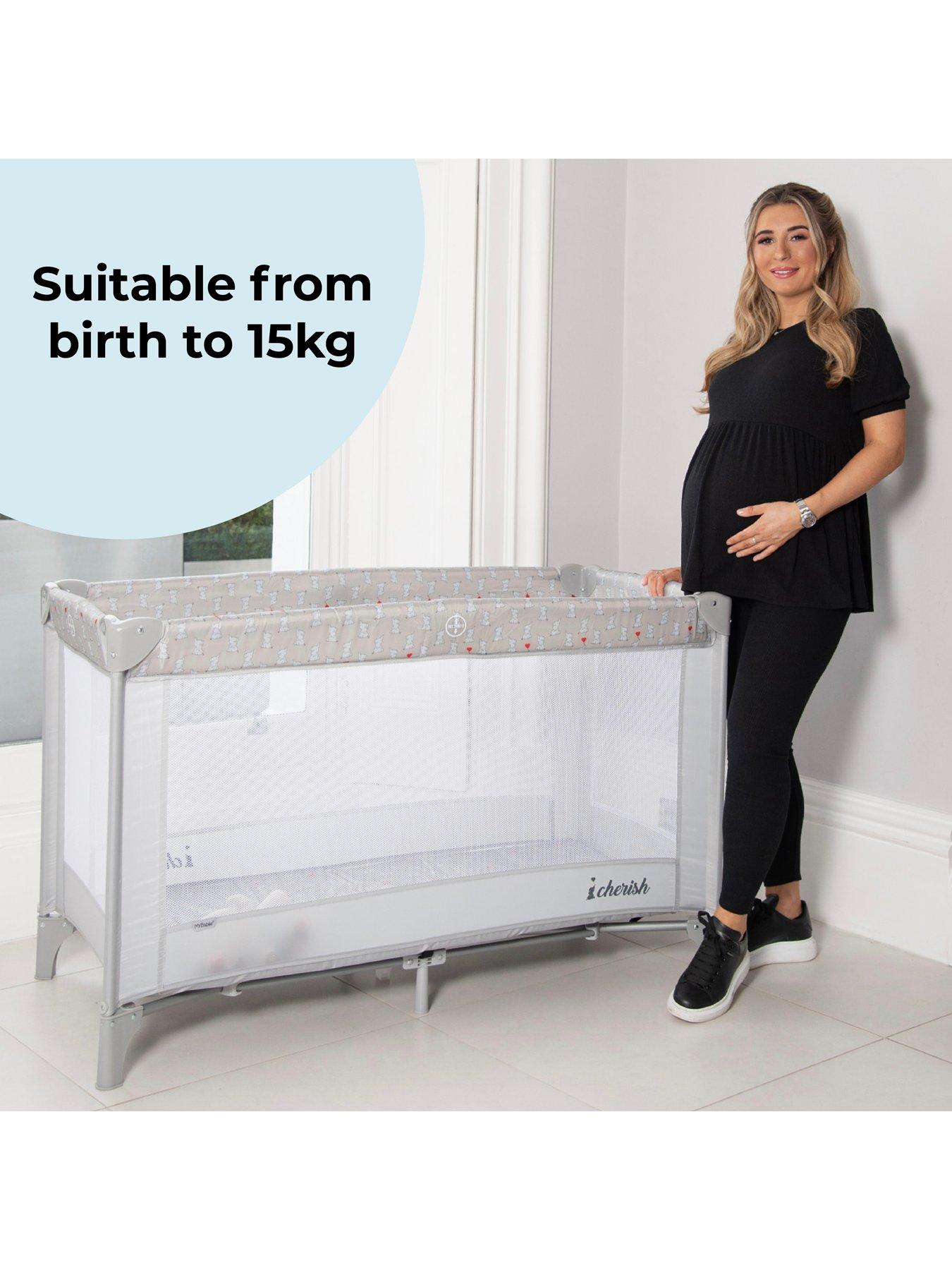 Dani Dyer My Babiie Travel Cot Mattress Size Sweet Elephants