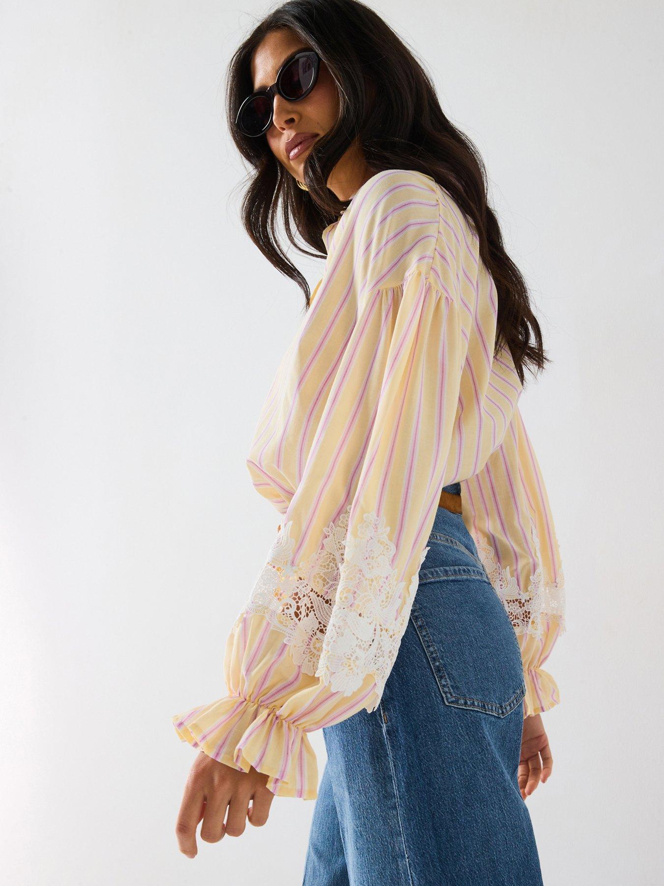 v-by-very-seam-detail-stripe-shirt