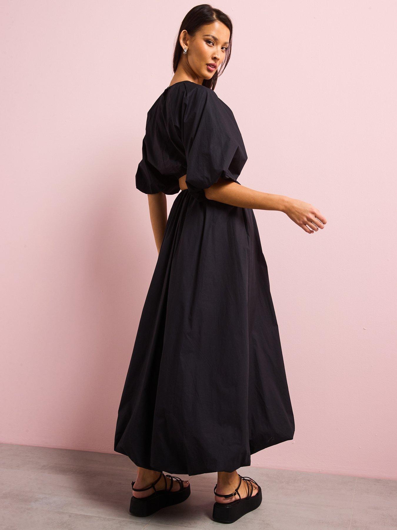  image of v-by-very-cotton-puff-sleeve-blouse-co-ord