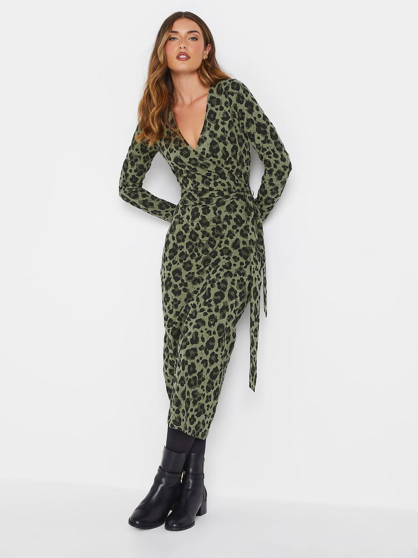 Long Tall Sally Tall Animal Wrap Midi Dress littlewoods