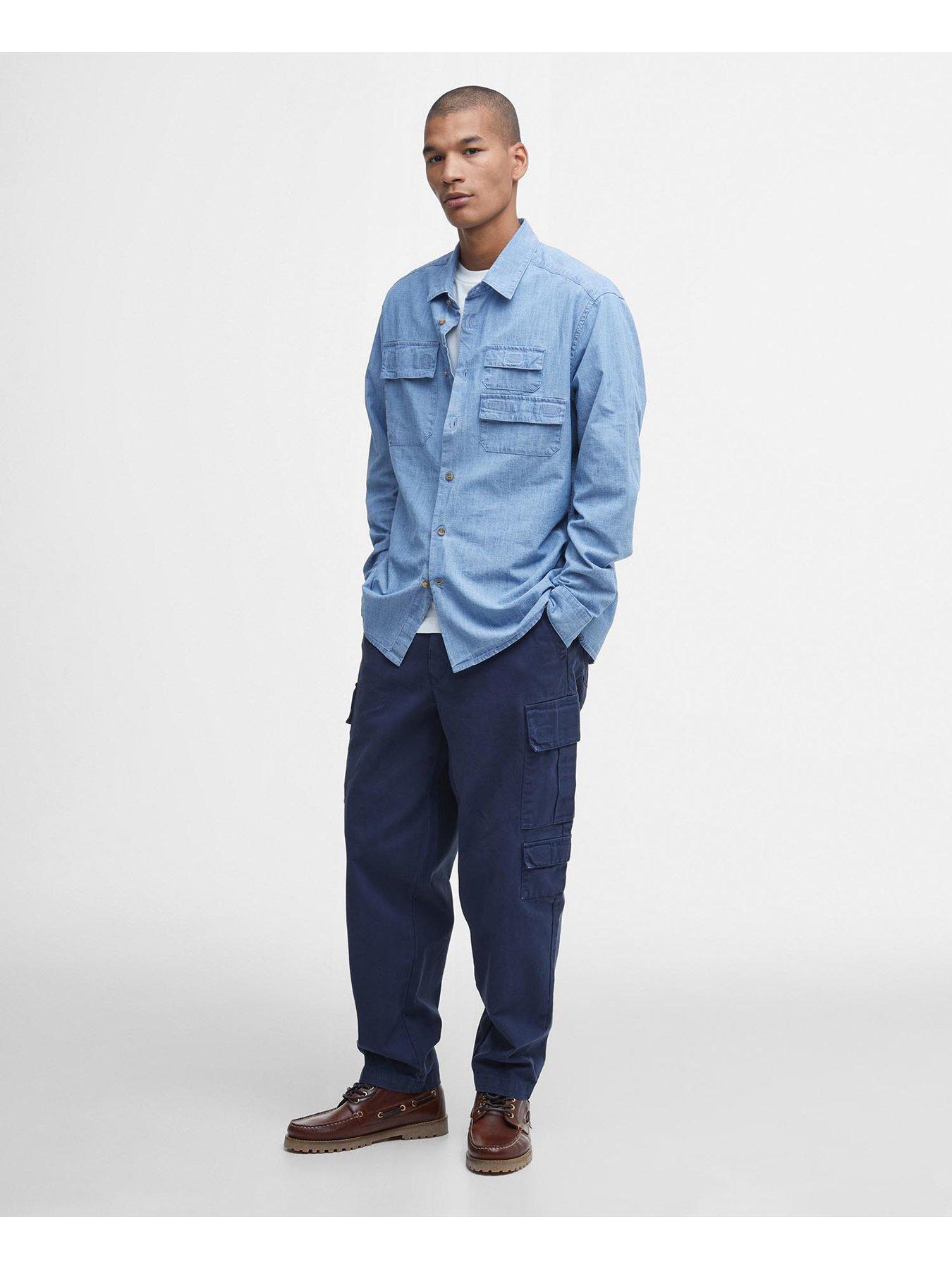 Image 3 of 6 of Barbour Deepdale Relaxed Fit Canvas Casual Trousers - Navy