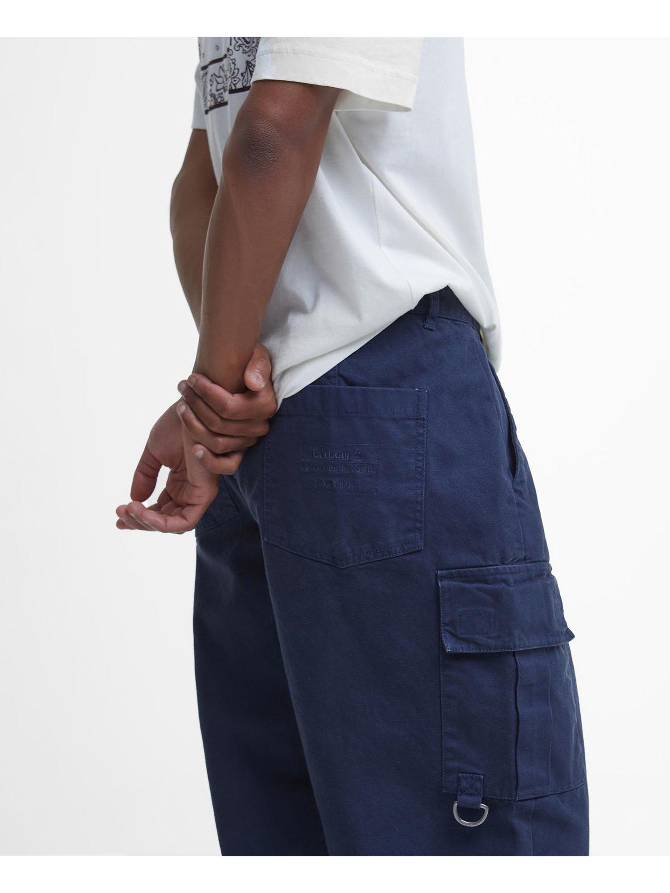 Image 6 of 6 of Barbour Deepdale Relaxed Fit Canvas Casual Trousers - Navy