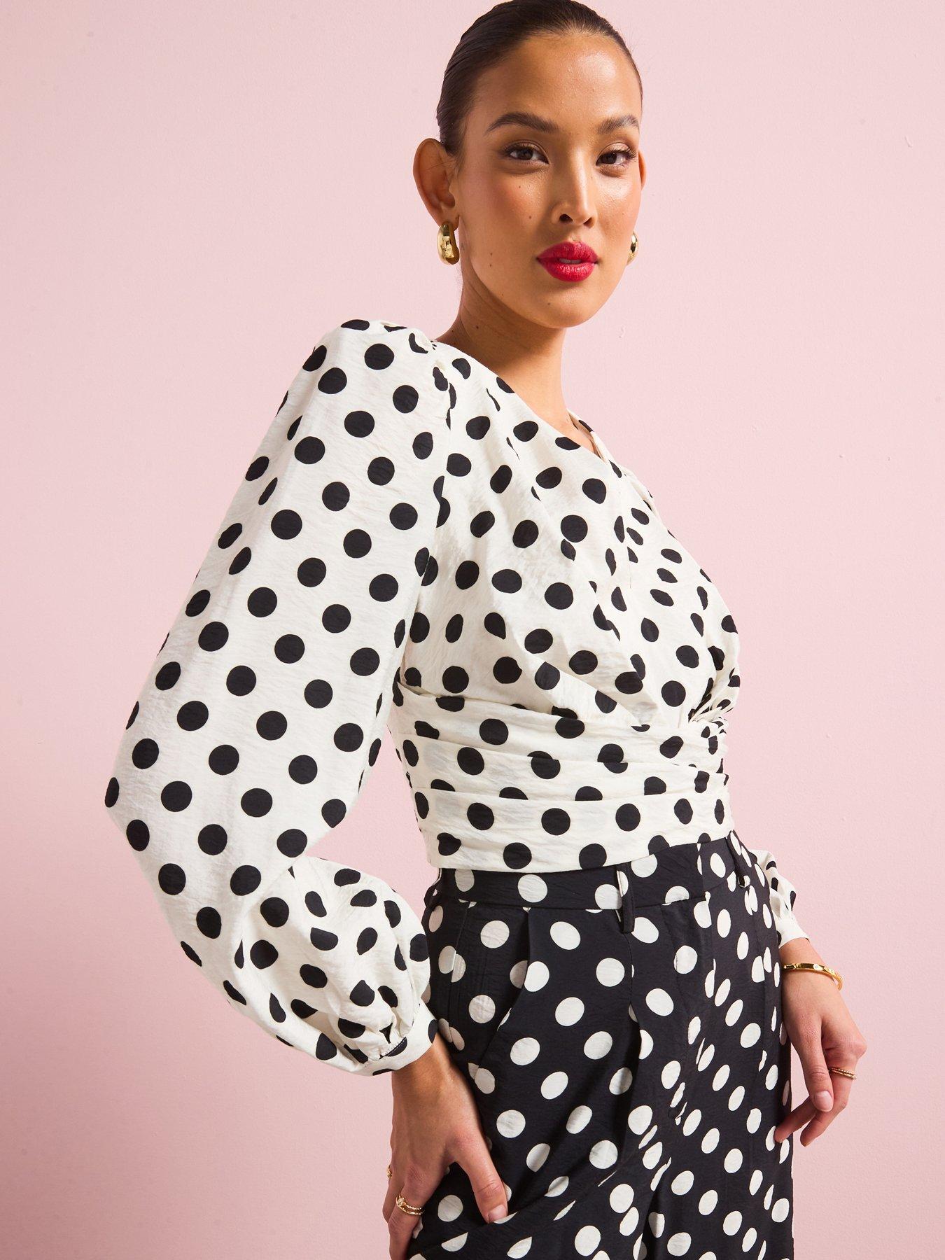 v-by-very-polka-dot-blouse-co-ord-white