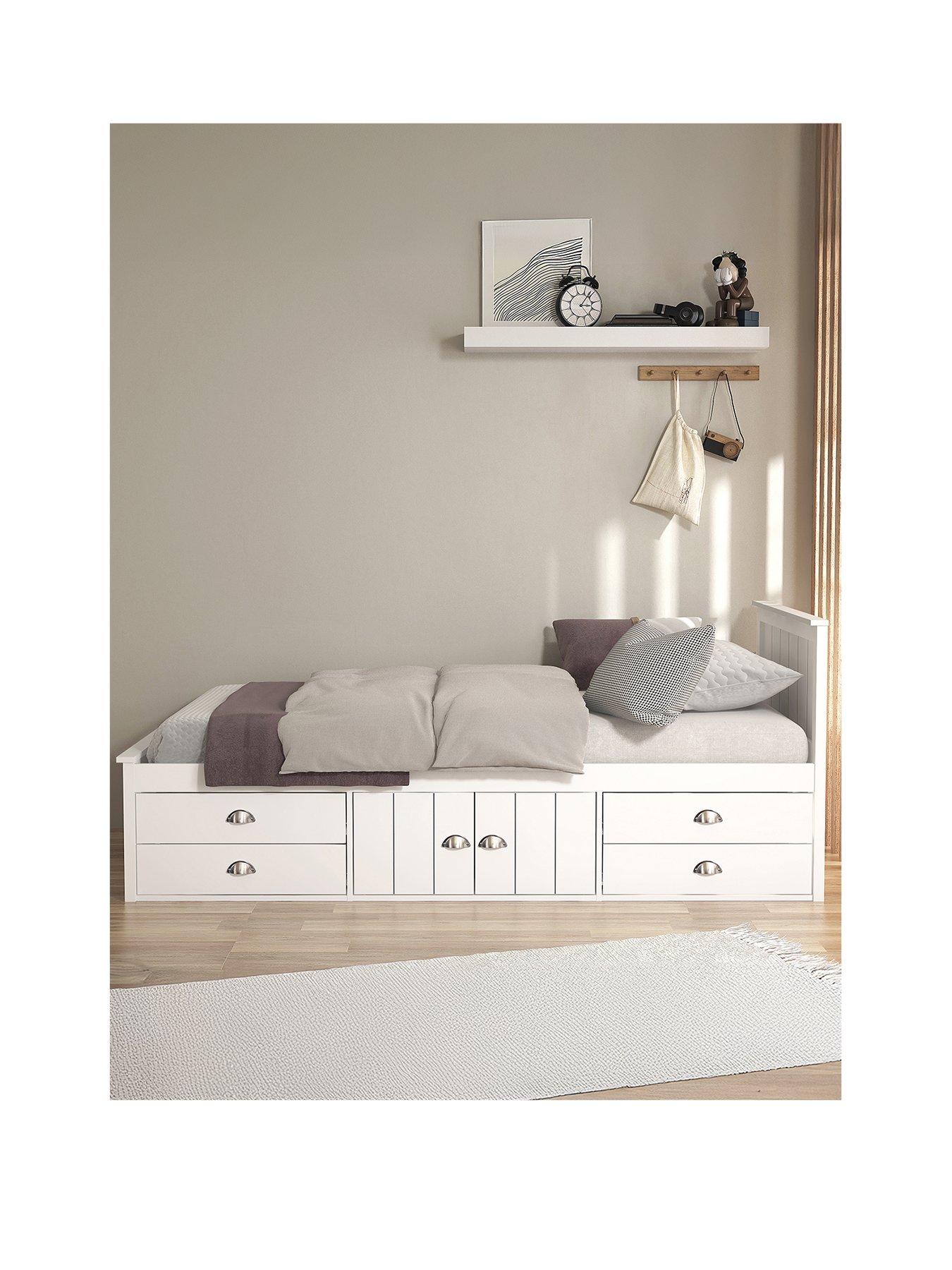 Image 2 of 7 of Very Home Atlanta Kids Single Bed with Drawer and Cupboard Storage plus Mattress Options (Buy &amp; SAVE!) - White