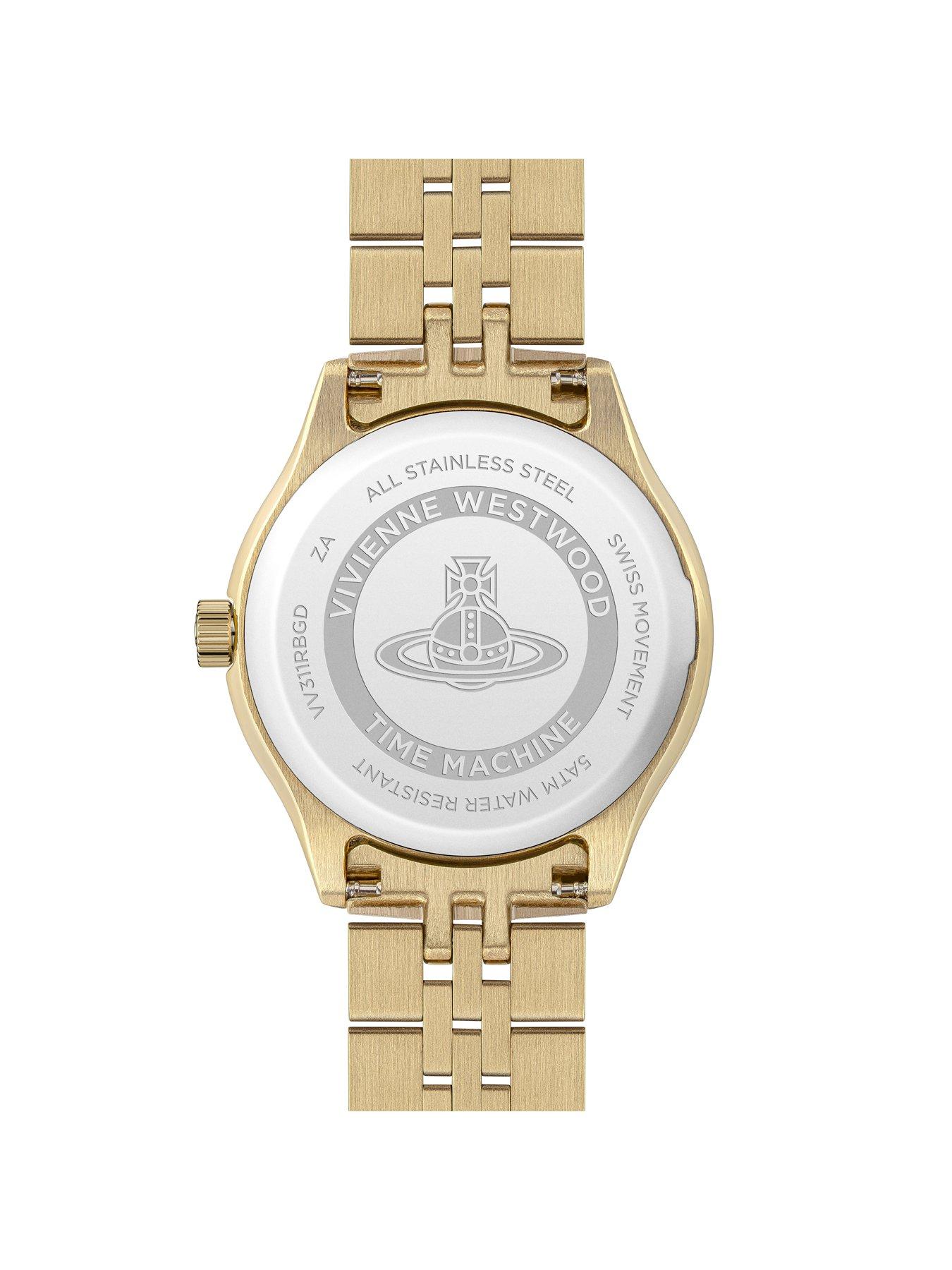 Image 4 of 6 of Vivienne Westwood Little Camberwell Quartz Watch with Red Dial and Gold Stainless Steel Bracelet