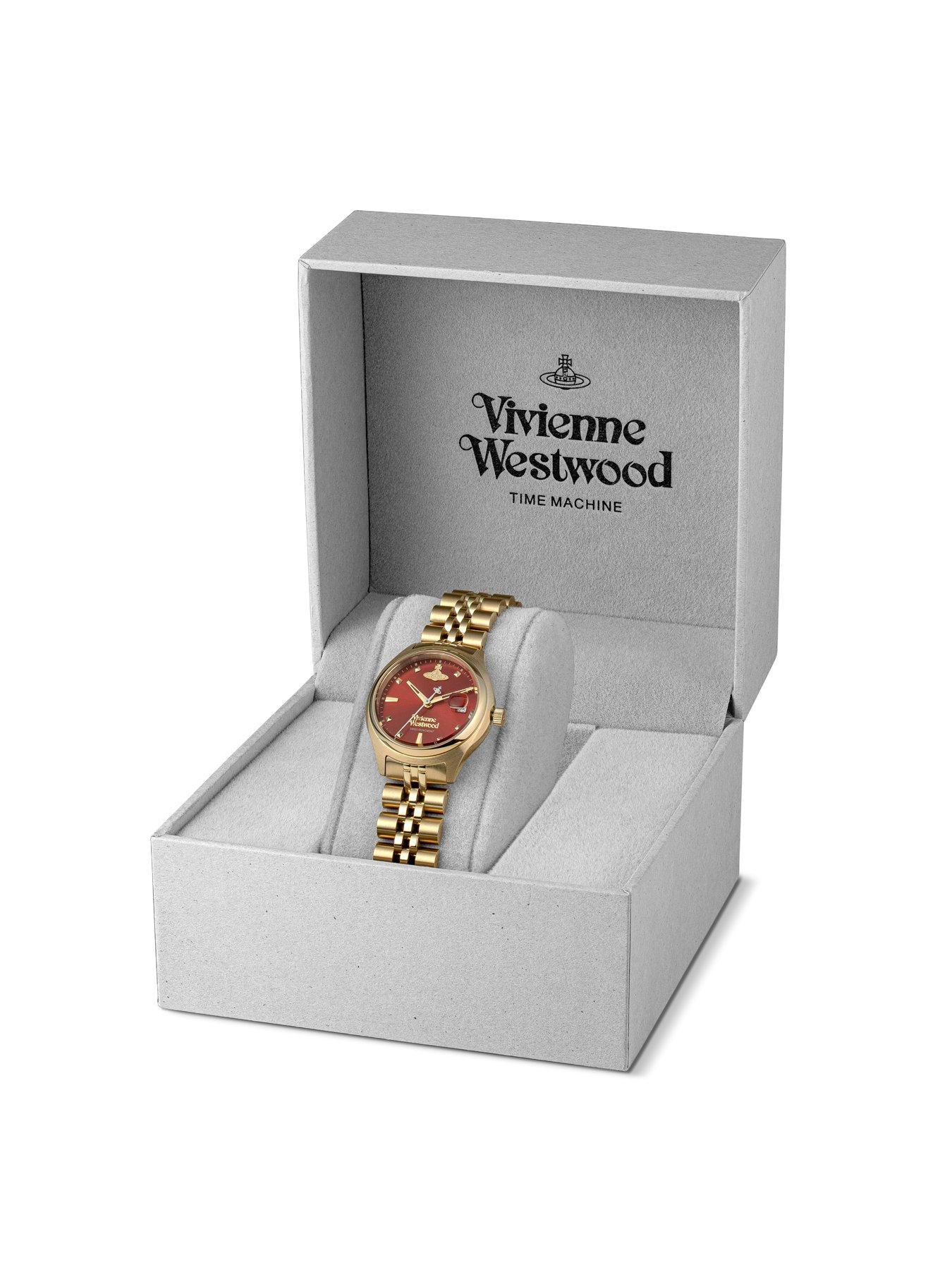 Image 5 of 6 of Vivienne Westwood Little Camberwell Quartz Watch with Red Dial and Gold Stainless Steel Bracelet