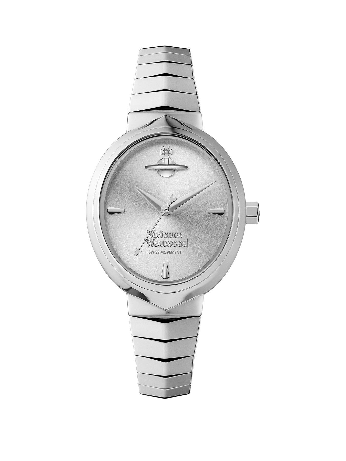 Image 1 of 6 of Vivienne Westwood Armour Quartz Watch with Silver Dial and Stainless Steel Bracelet