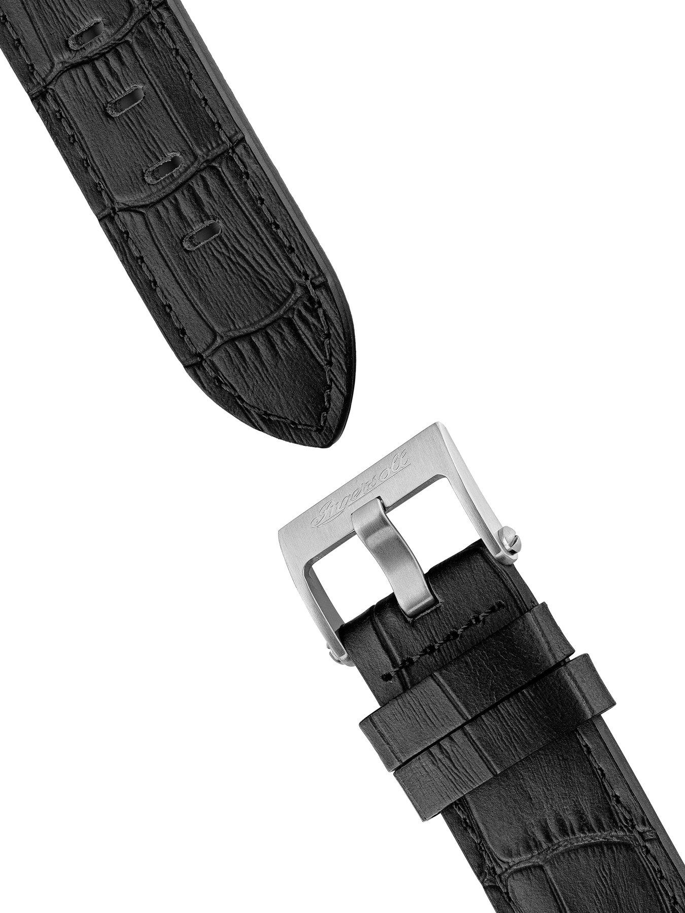  image of ingersoll-1892-the-spirit-automatic-mens-watch-with-black-dial-and-black-leather-strap