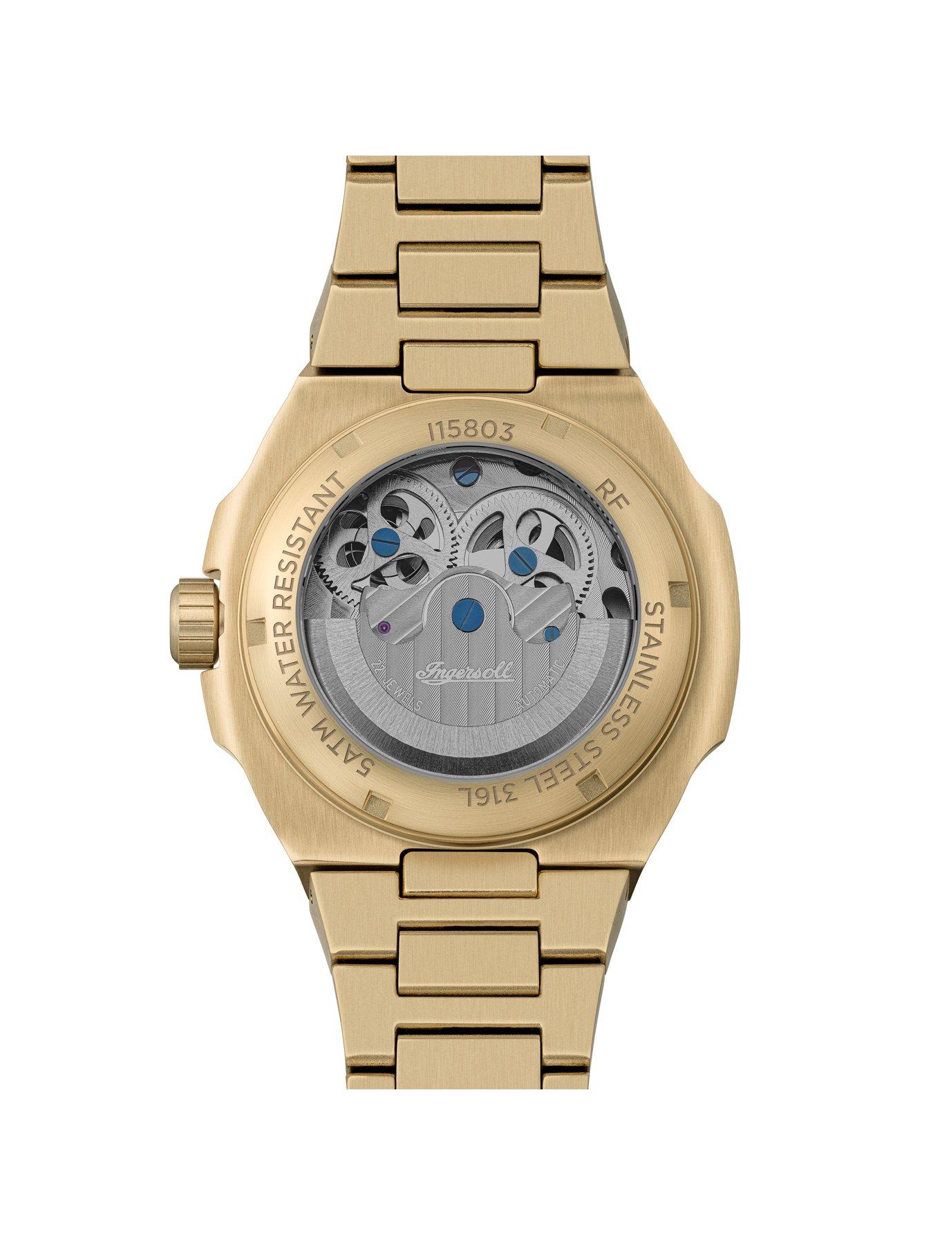 Image 2 of 5 of Ingersoll 1892 The Spirit Automatic Mens Green Dial Watch - Gold