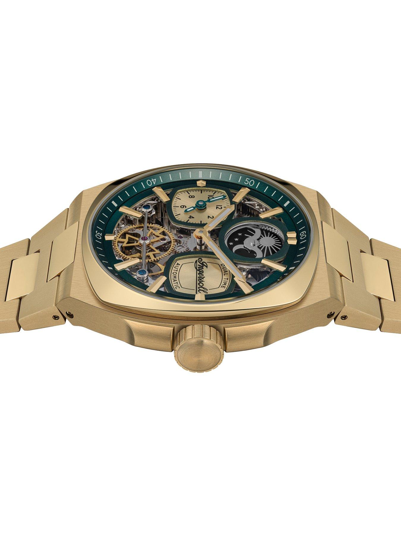 Image 3 of 5 of Ingersoll 1892 The Spirit Automatic Mens Green Dial Watch - Gold