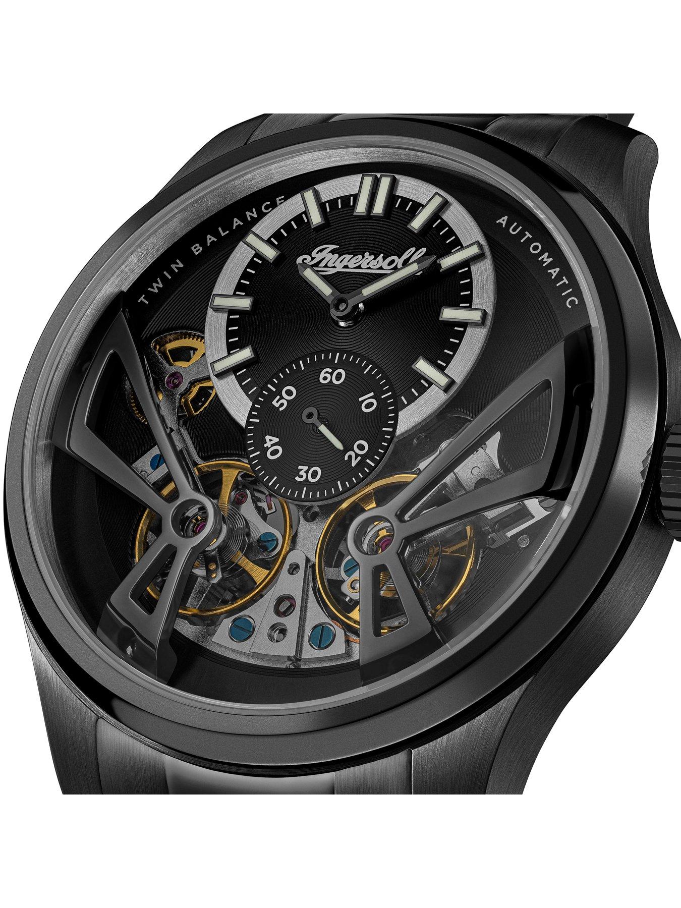 Ingersoll 1892 The Naismith Automatic Mens Watch with Black Dial and IP ...