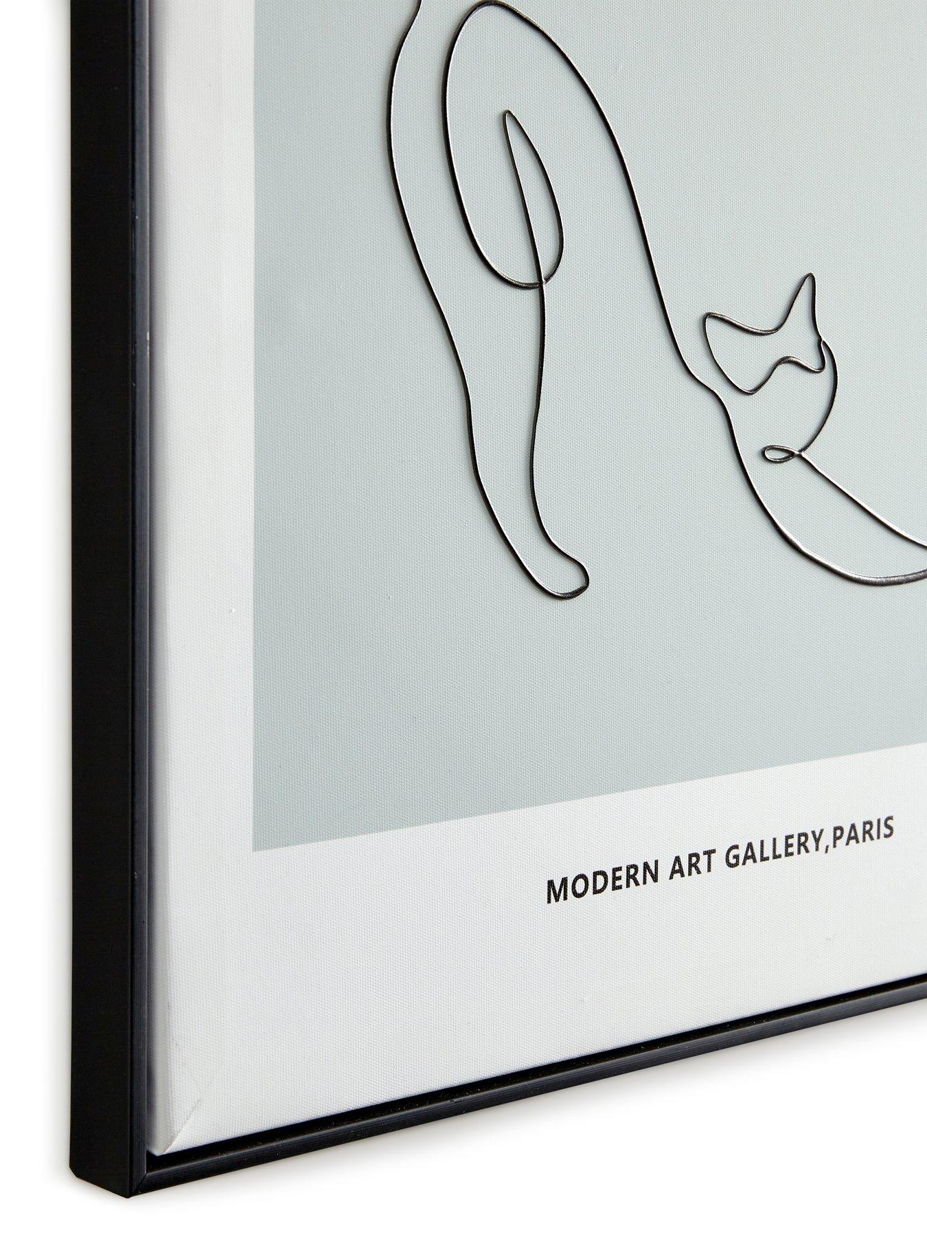  image of the-very-collection-minimalist-art-collection-ndash-stretching-cat-printed-wall-art