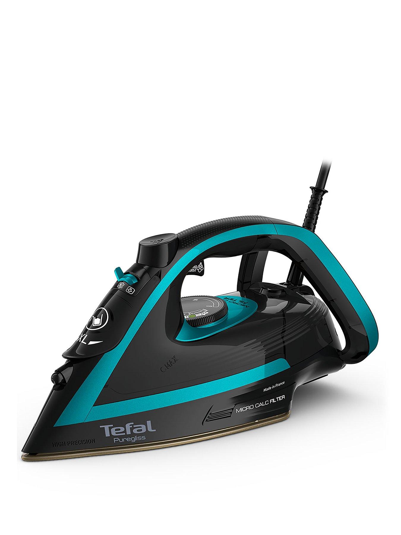 Tefal Puregliss FV8066 Steam Iron, Black/Blue