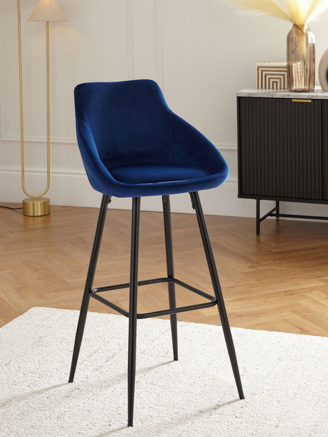 The Very Collection Dahlia Bar Stool - Navy/Black - FSC® Certified