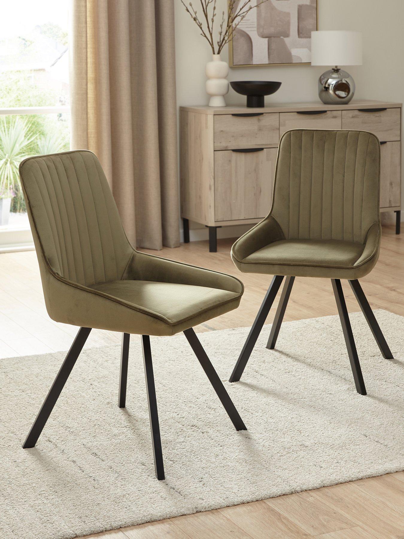 undefined Marlow Pair of Dining Chairs - Moss Green/Black - FSC® Certified