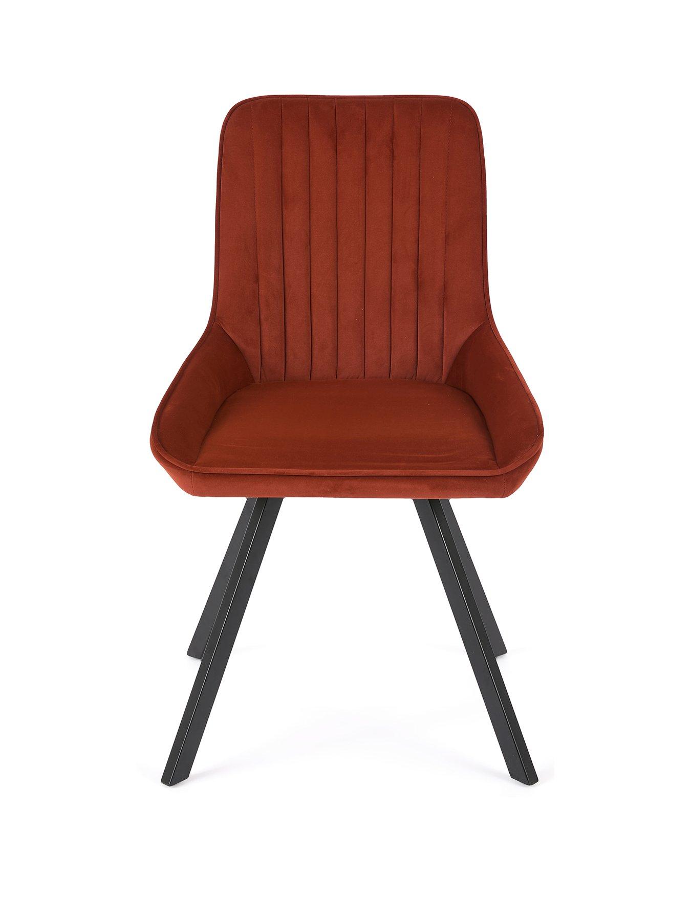 Image 3 of 6 of The Very Collection Marlo Pair of Velvet&nbsp;Dining Chairs - Rust/Black - FSC&reg; Certified