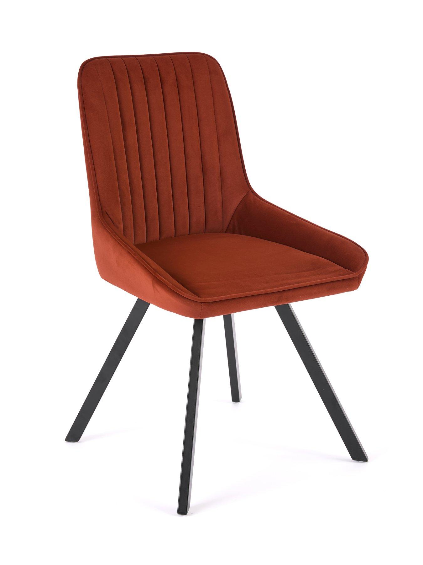  image of the-very-collection-marlo-pair-of-velvetnbspdining-chairs-rustblack-fscreg-certified