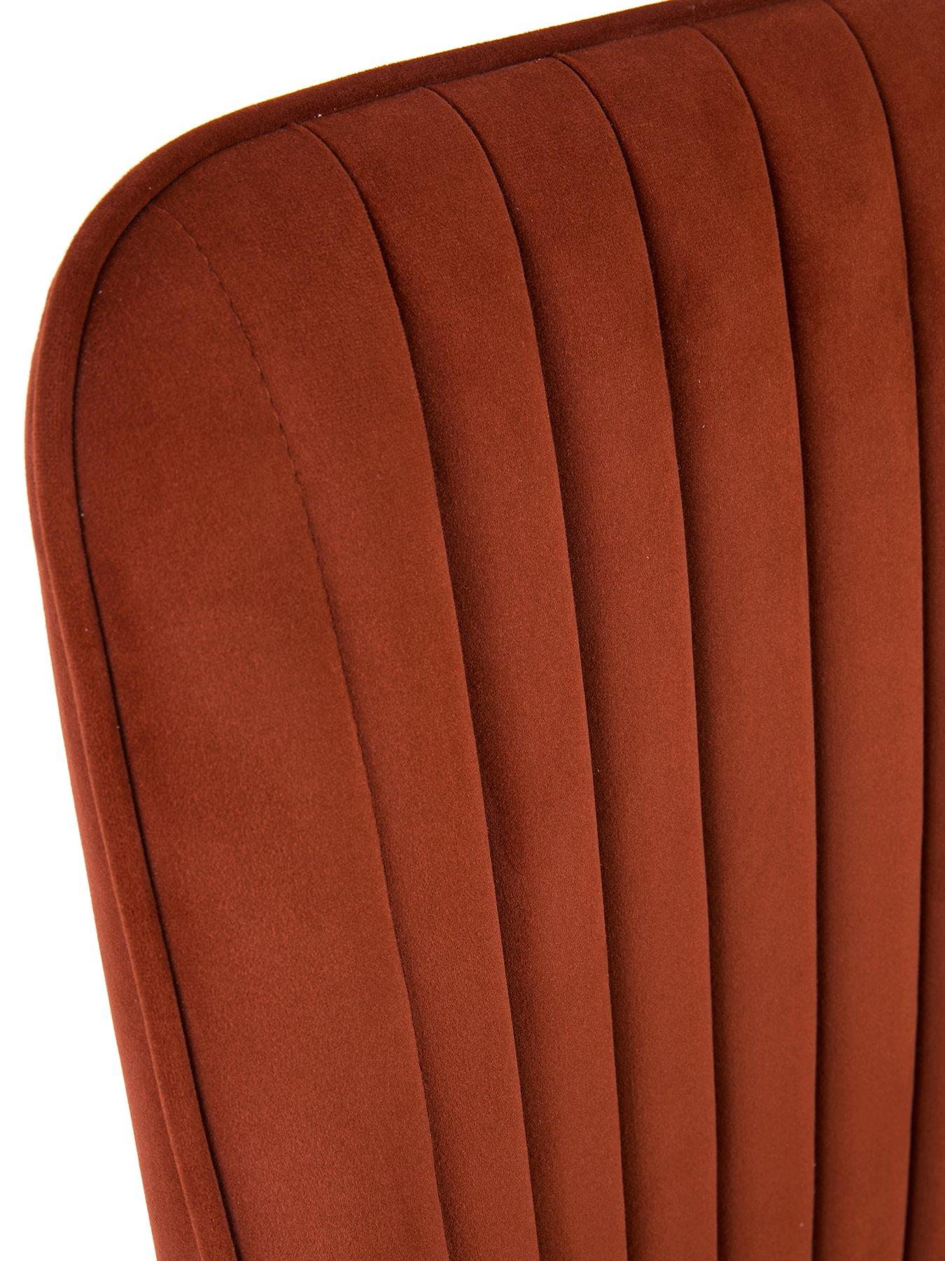  image of the-very-collection-marlo-pair-of-velvetnbspdining-chairs-rustblack-fscreg-certified