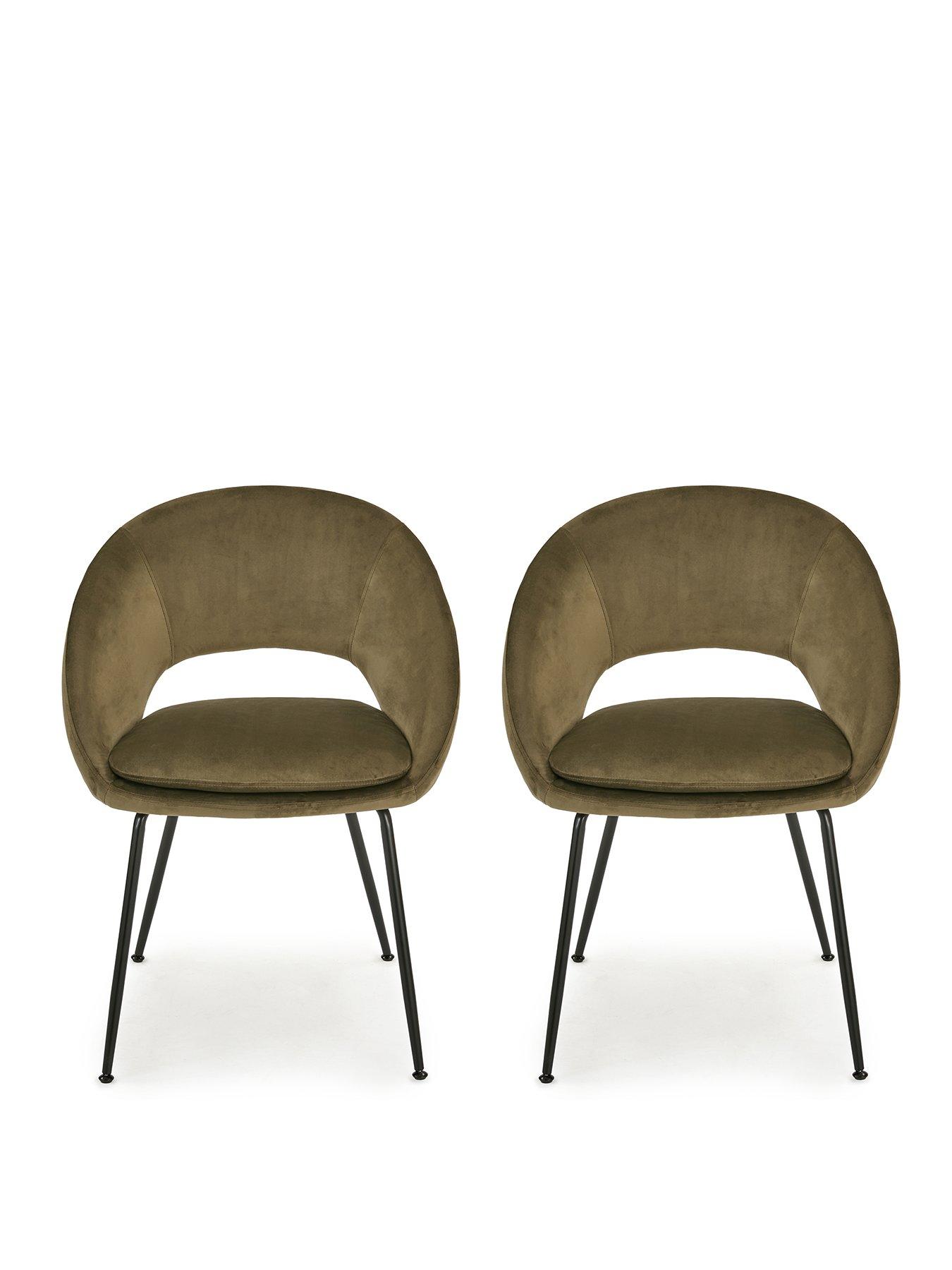Image 2 of 5 of The Very Collection Pair of Aurelia Dining&nbsp;Chairs - Moss Green/Black - FSC&reg; Certified