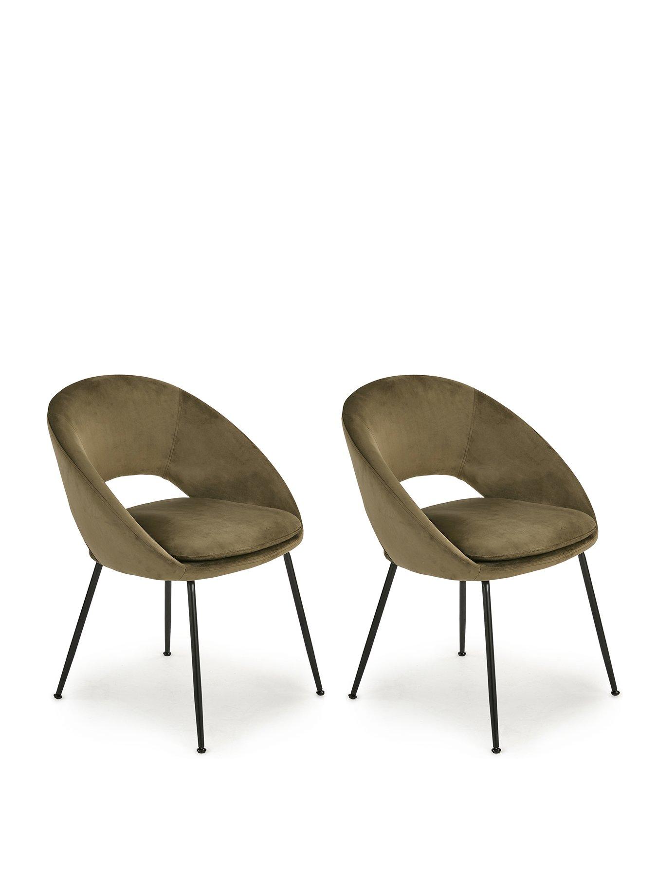 Image 3 of 5 of The Very Collection Pair of Aurelia Dining&nbsp;Chairs - Moss Green/Black - FSC&reg; Certified