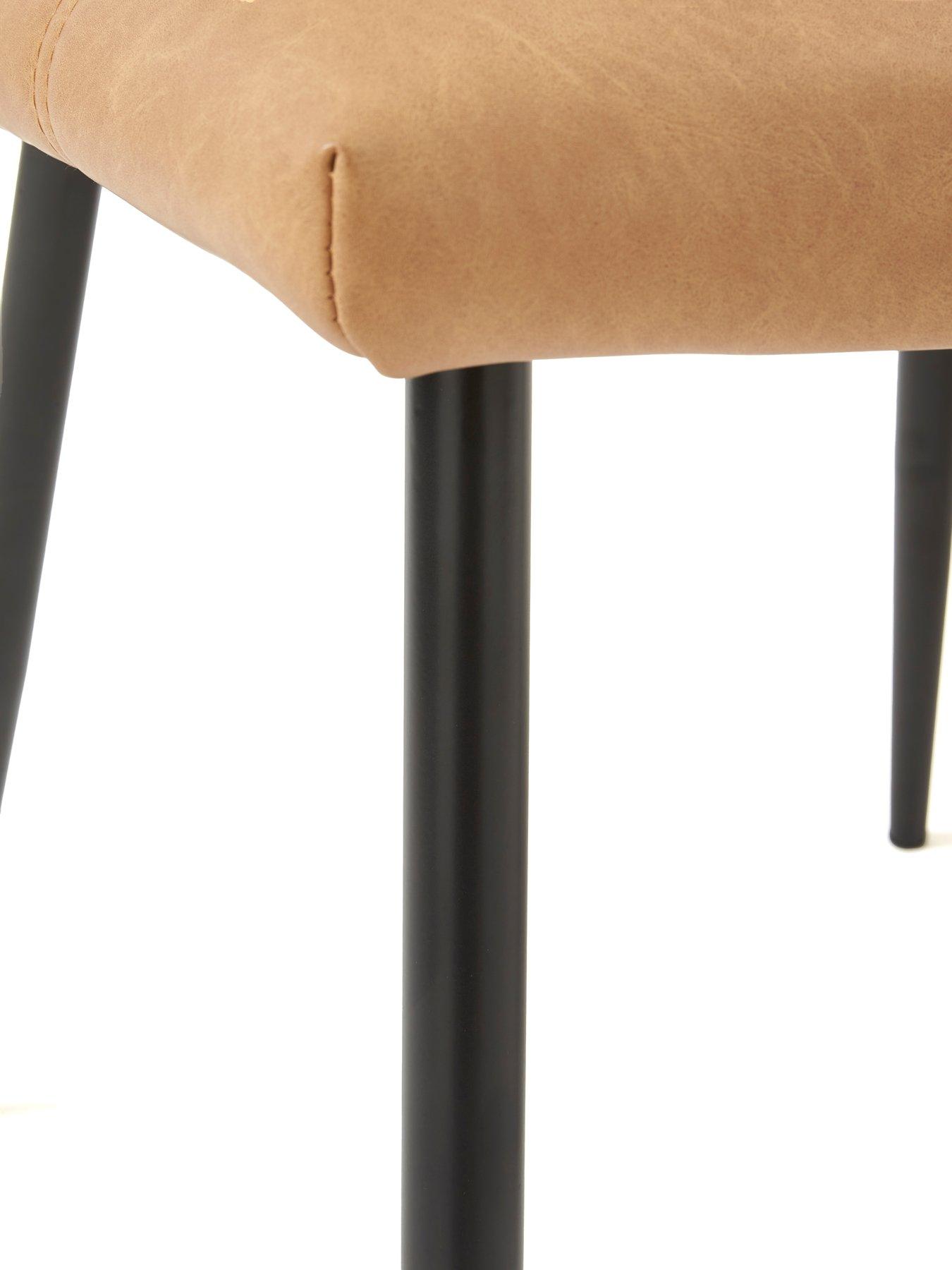  image of very-home-harlem-pair-of-dining-chairs-in-tanblacknbsp--fscreg-certified