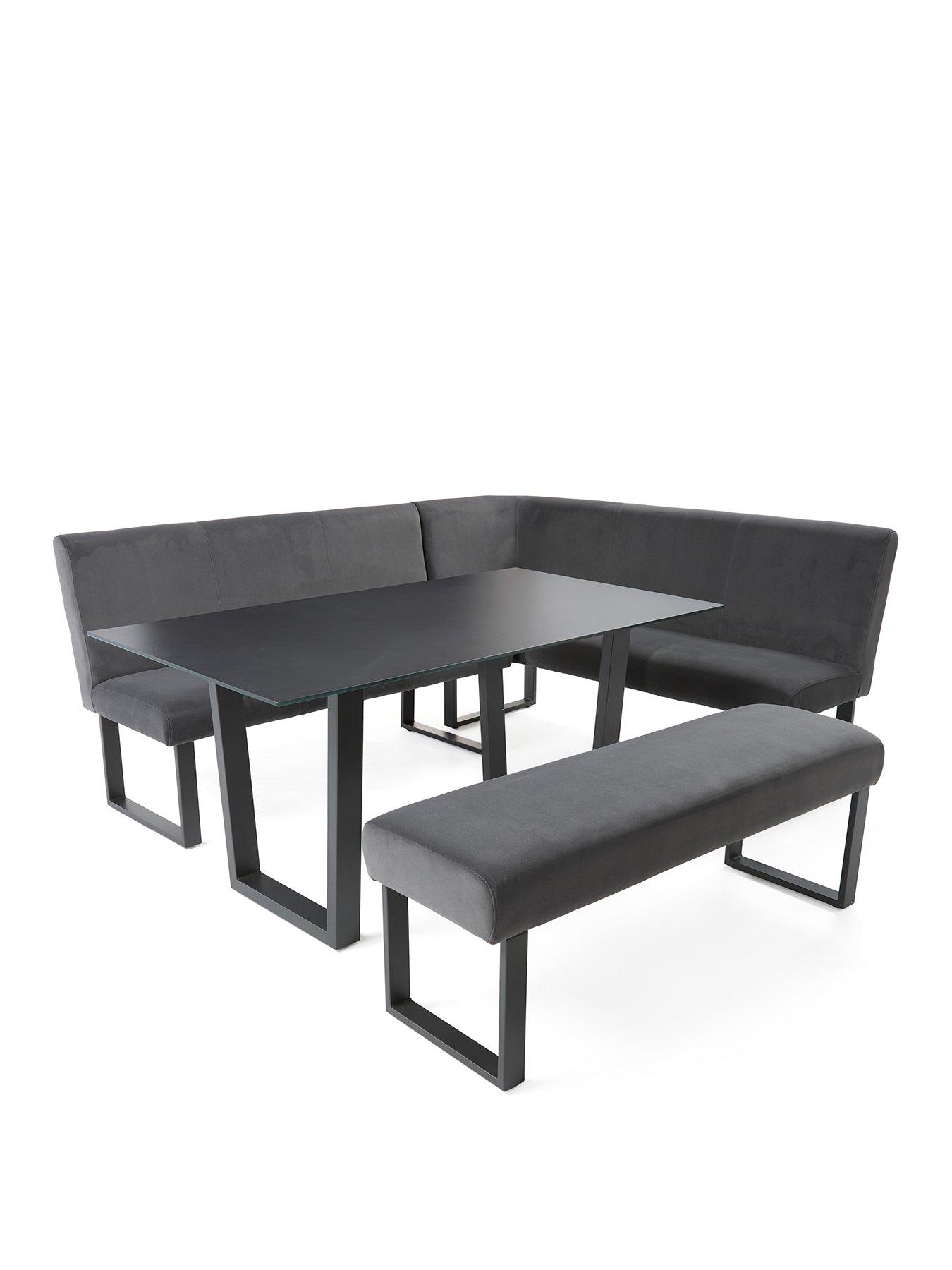 Image 2 of 7 of The Very Collection Nevada 160 cm Long Dining Table + Corner Seat and Bench Dining Set - Grey&nbsp;- FSC&reg; Certified