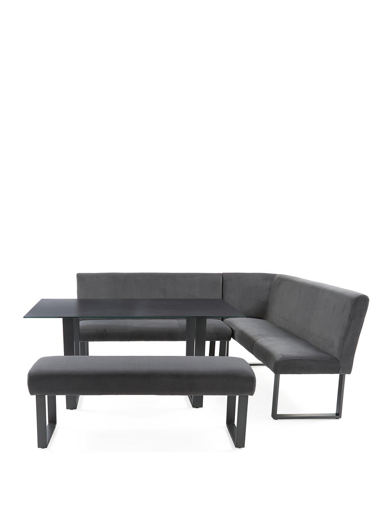 Image 3 of 7 of The Very Collection Nevada 160 cm Long Dining Table + Corner Seat and Bench Dining Set - Grey&nbsp;- FSC&reg; Certified