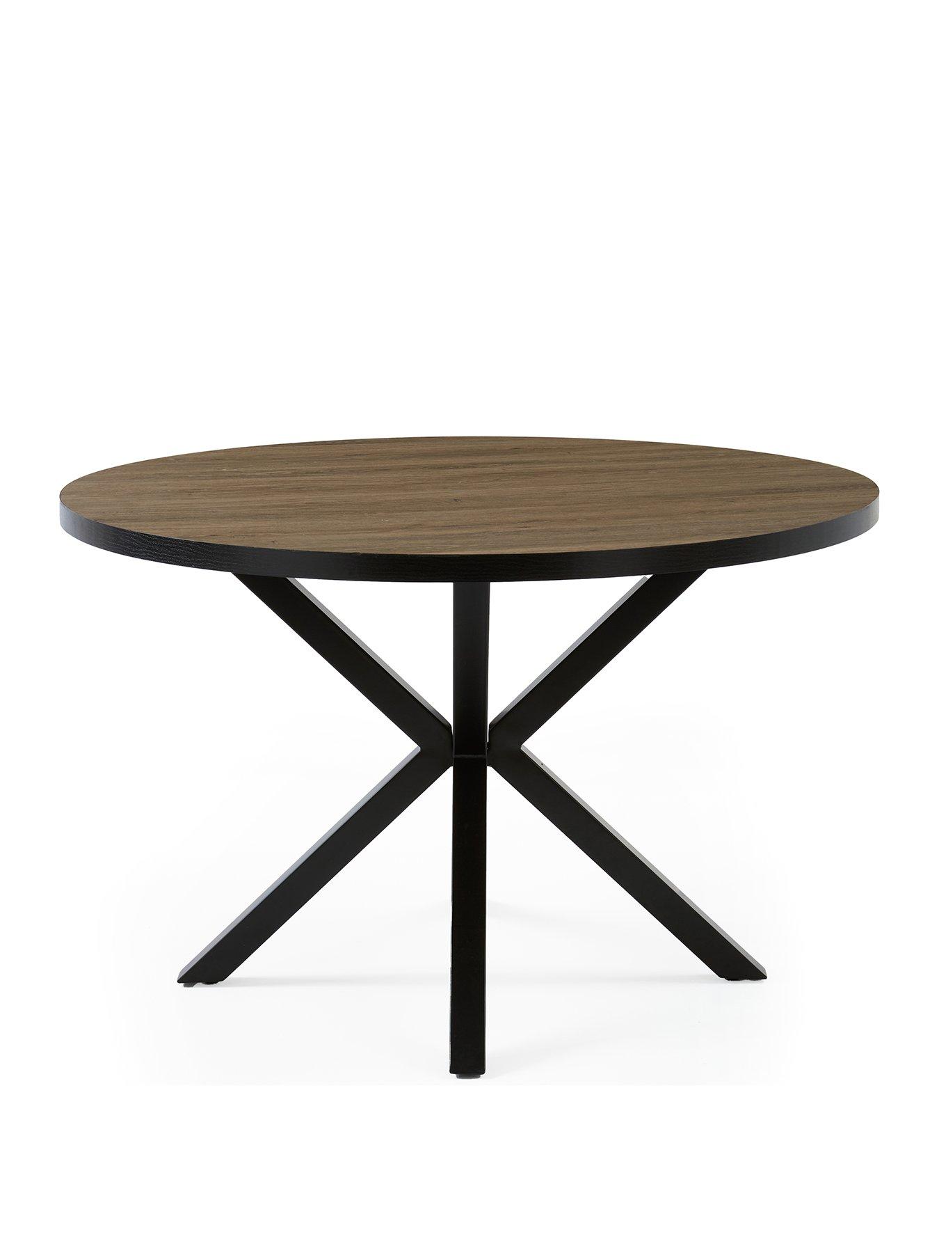 Image 2 of 7 of Very Home Oslo 120&nbsp;cm Round Dining Table - Oak/Black&nbsp;- FSC&reg; Certified