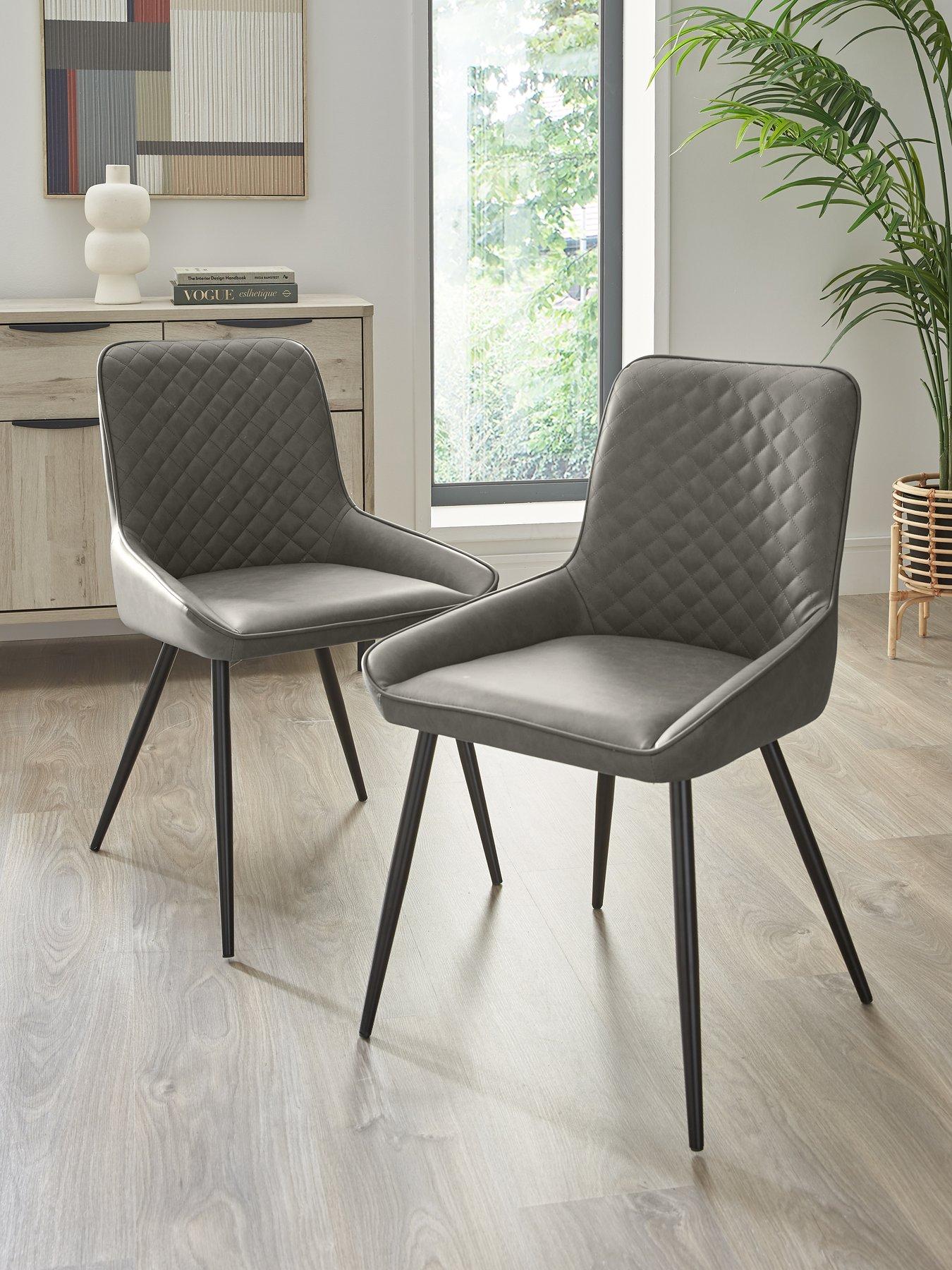 Very Home Sorena Pair of Dining Chairs - Grey - FSC Certified