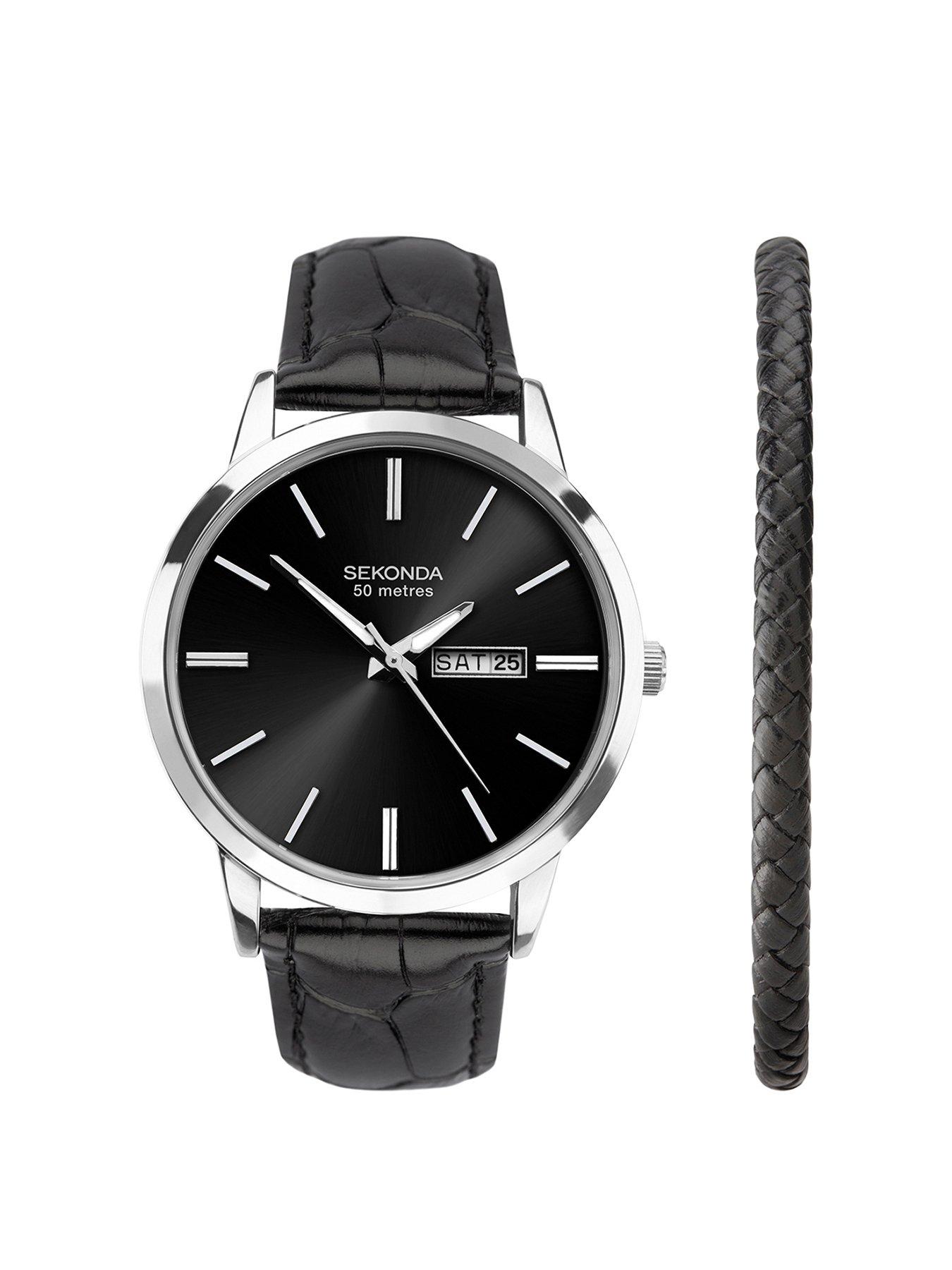 sekonda-mens-jackson-black-leather-bracelet-watch-with-sunray-black-dial-analogue-gift-set