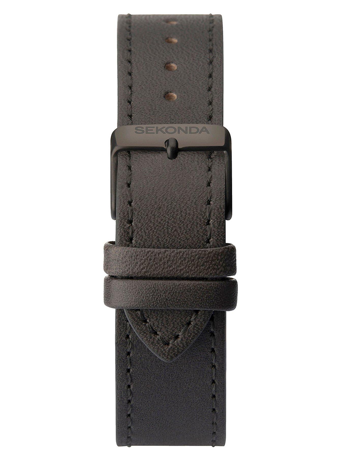 Image 6 of 6 of Sekonda Mens Leather Bracelet Watch With Dial Analogue Gift Set - Dark Grey