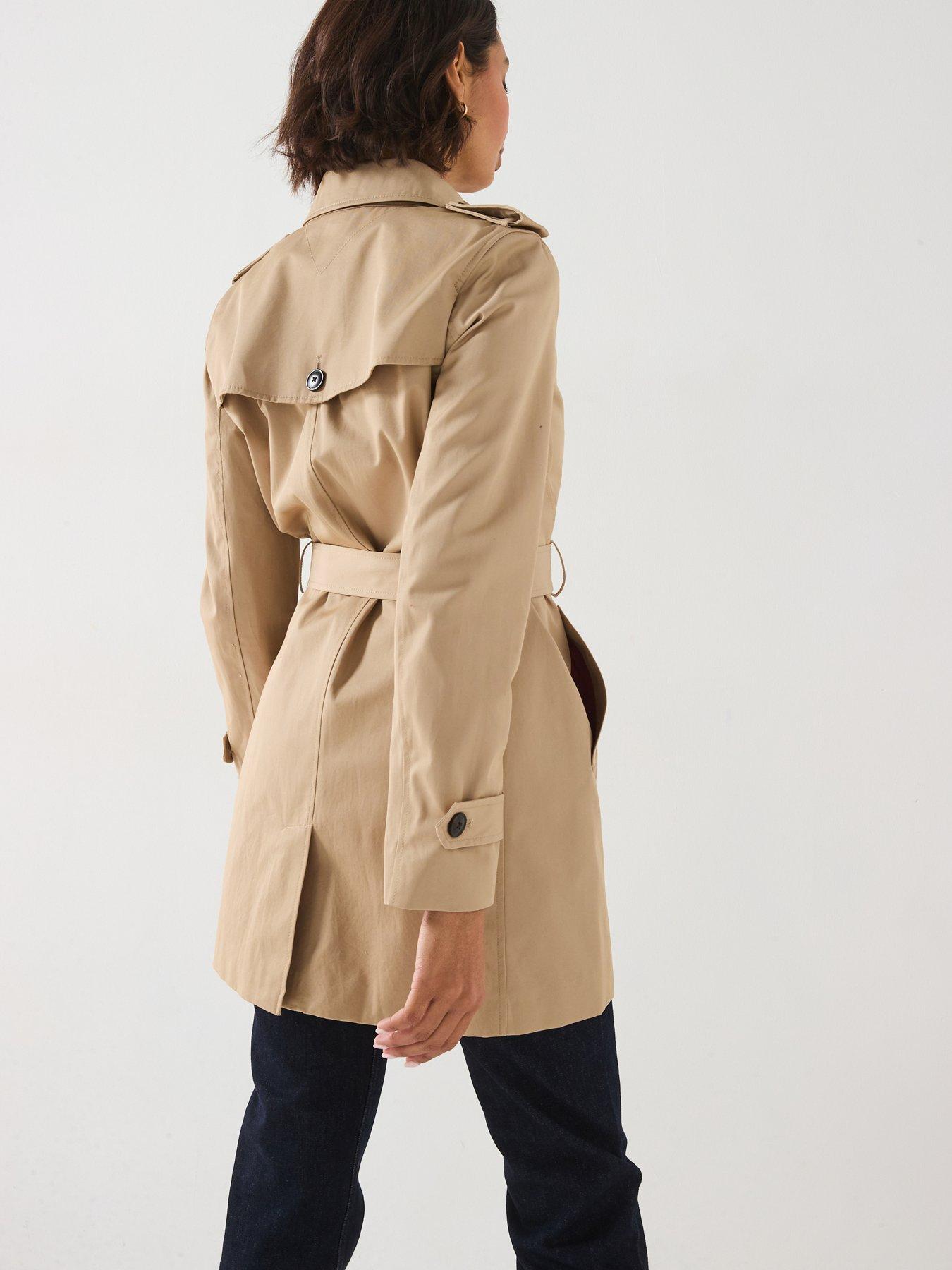 Image 2 of 6 of Tommy Hilfiger Womens Heritage Regular Fit Belted Single Breasted Trench Coat - Beige