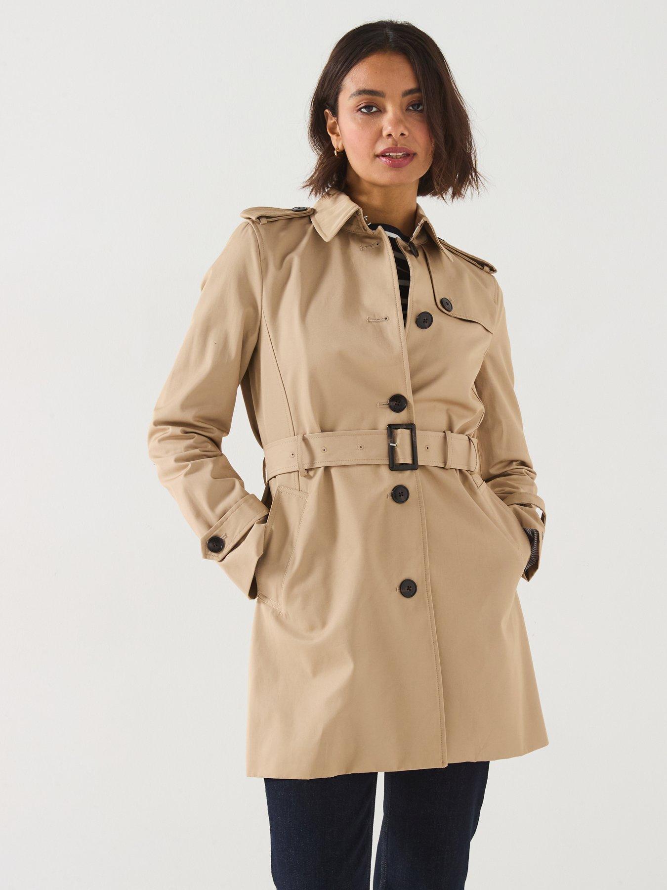 Image 4 of 6 of Tommy Hilfiger Womens Heritage Regular Fit Belted Single Breasted Trench Coat - Beige