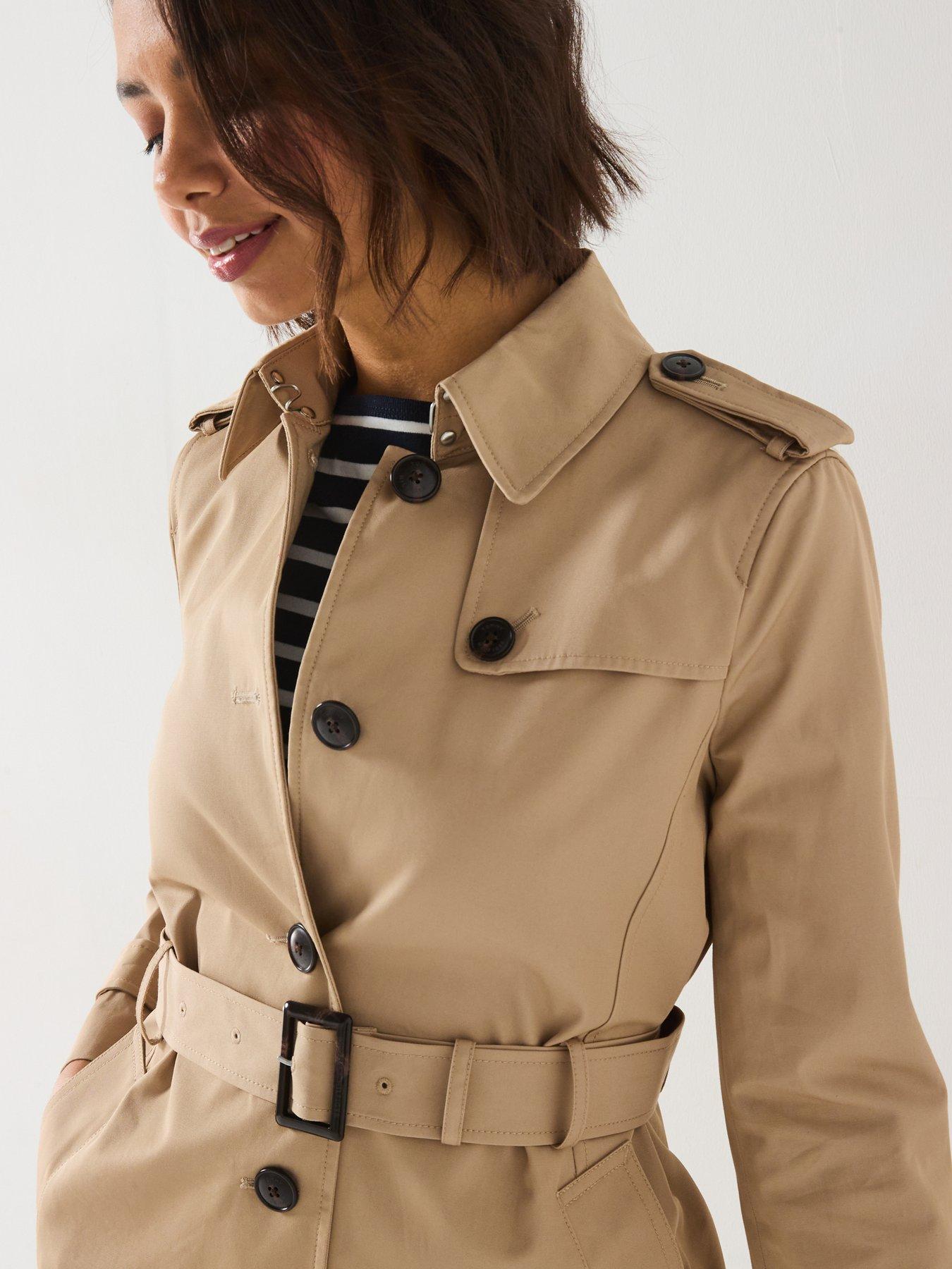 Image 5 of 6 of Tommy Hilfiger Womens Heritage Regular Fit Belted Single Breasted Trench Coat - Beige