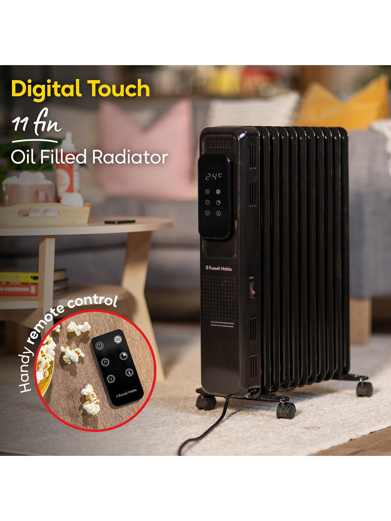 Image 4 of 7 of Russell Hobbs 2.5kW&nbsp;Digital Touch Control 11-Fin Oil-Filled Radiator - Black