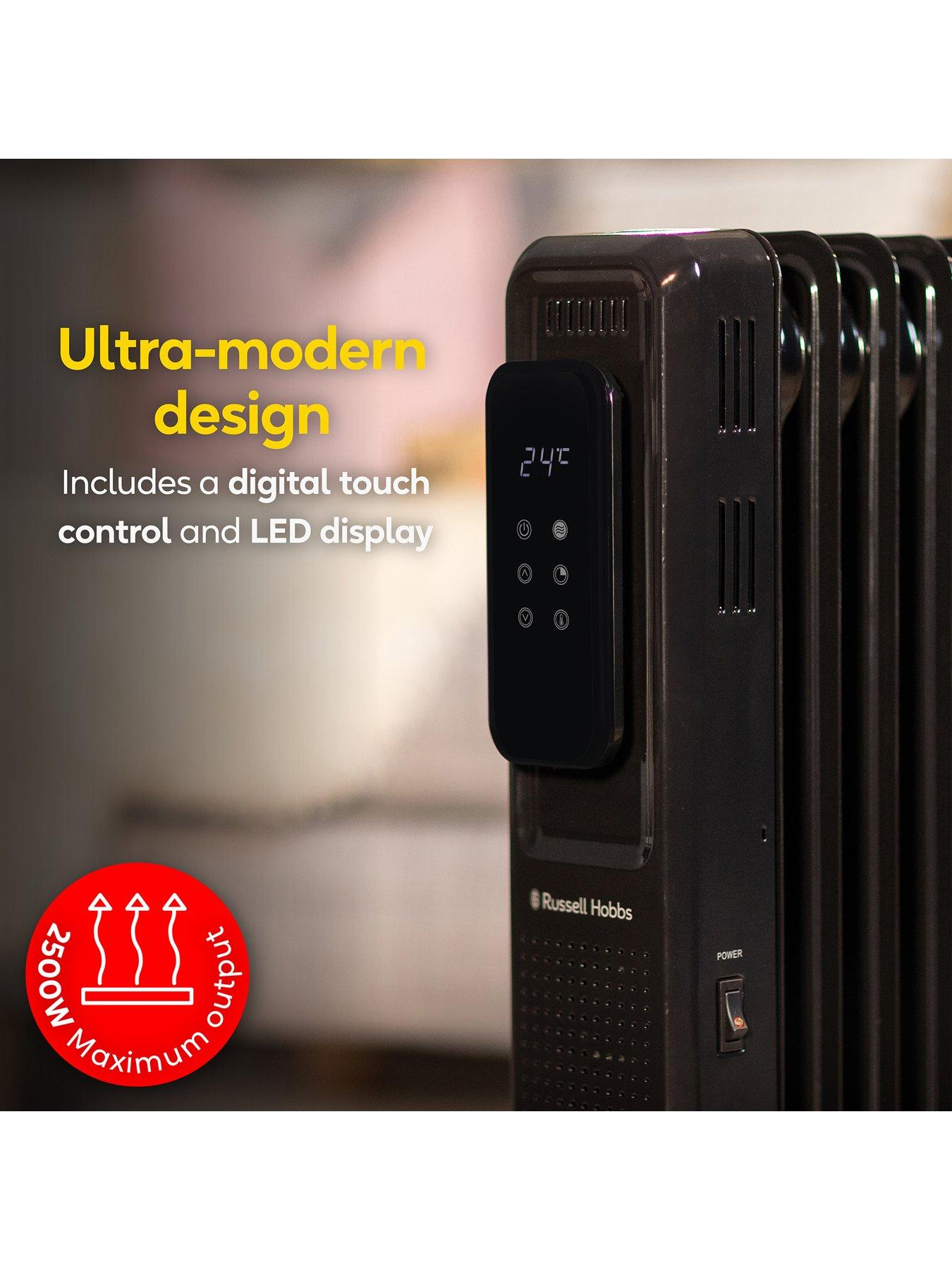 Image 5 of 7 of Russell Hobbs 2.5kW&nbsp;Digital Touch Control 11-Fin Oil-Filled Radiator - Black