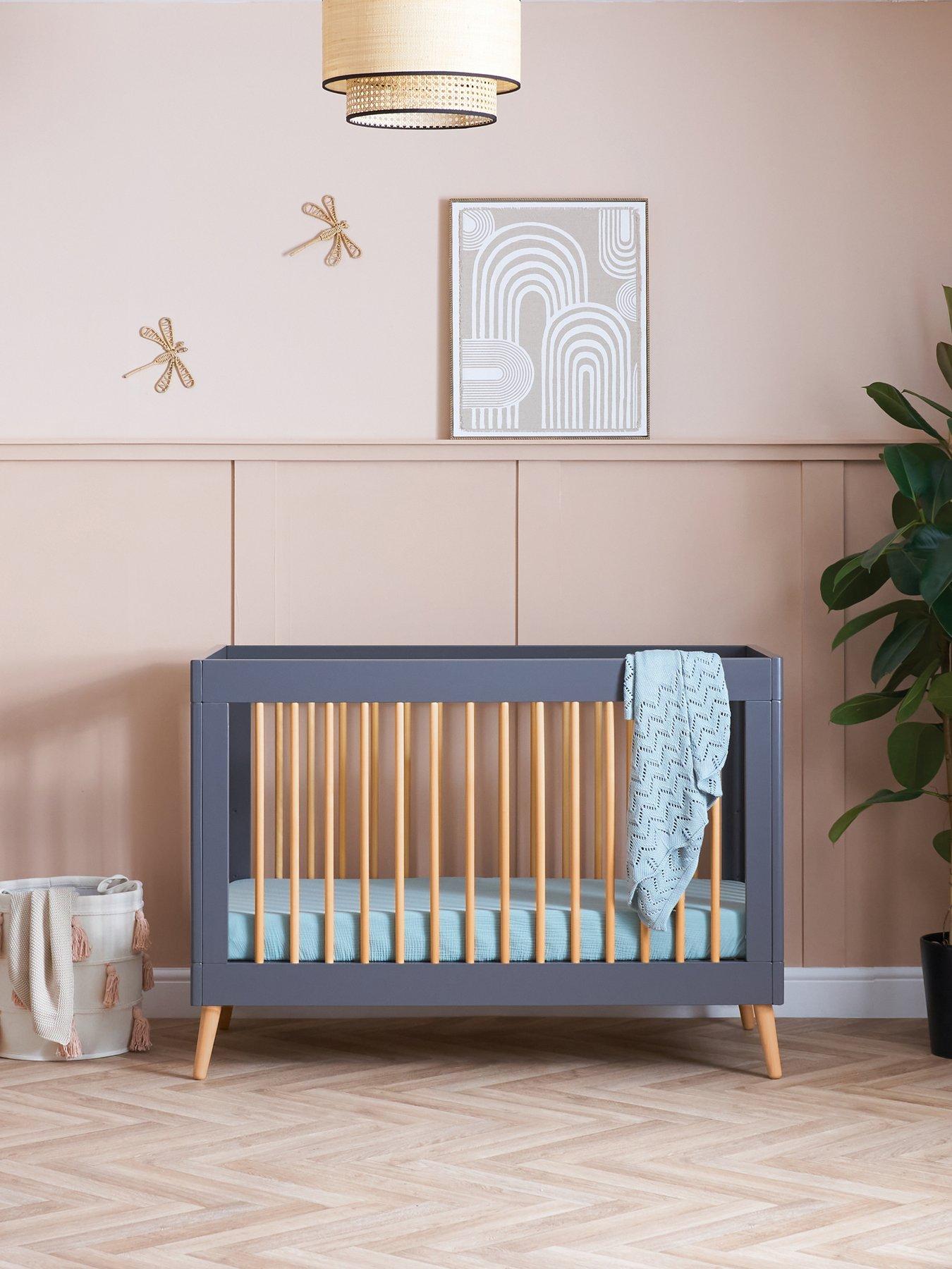 undefined Maya Mini Cot Bed - Slate with Natural