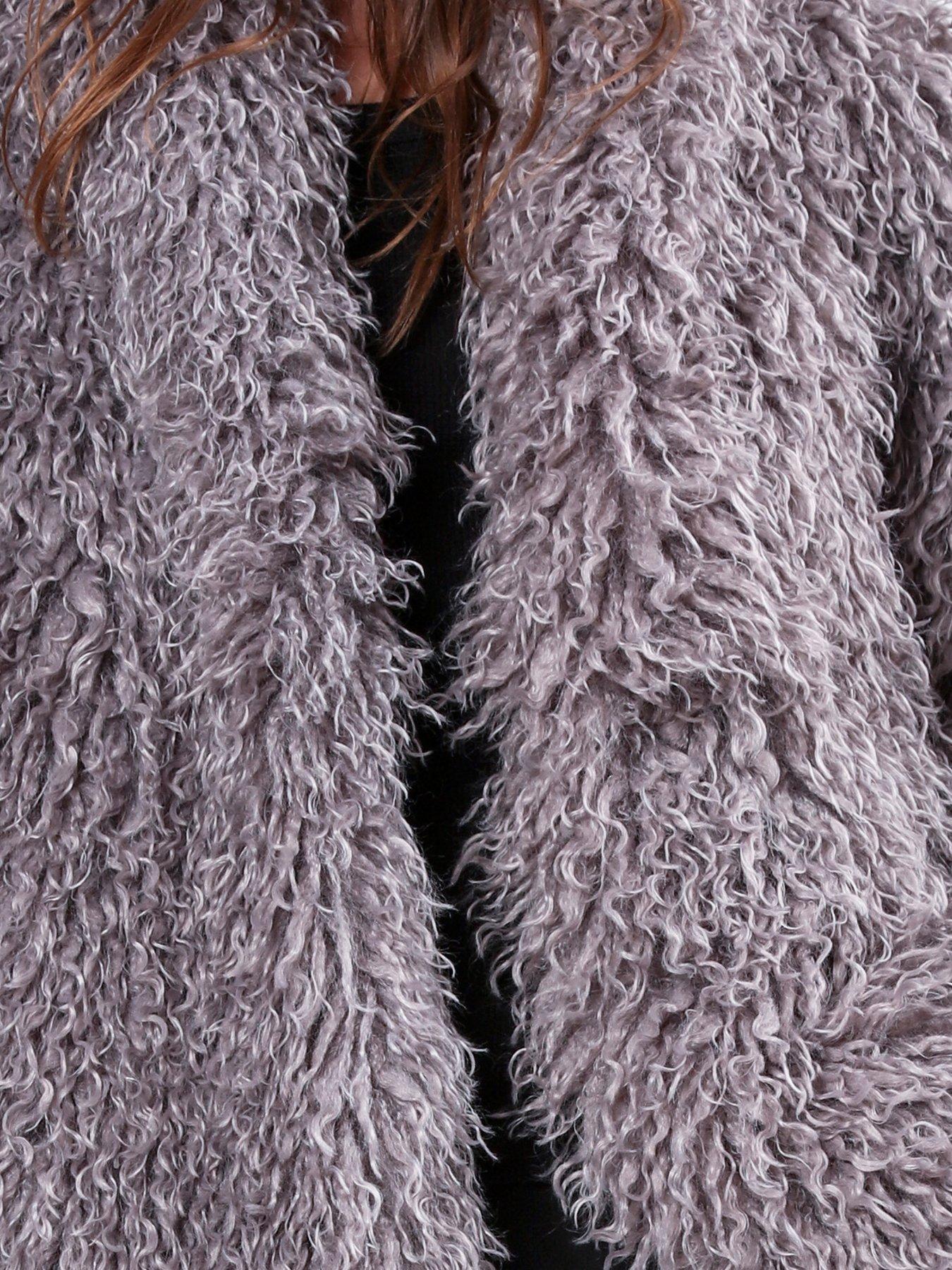  image of religion-short-faux-fur-coat-grey
