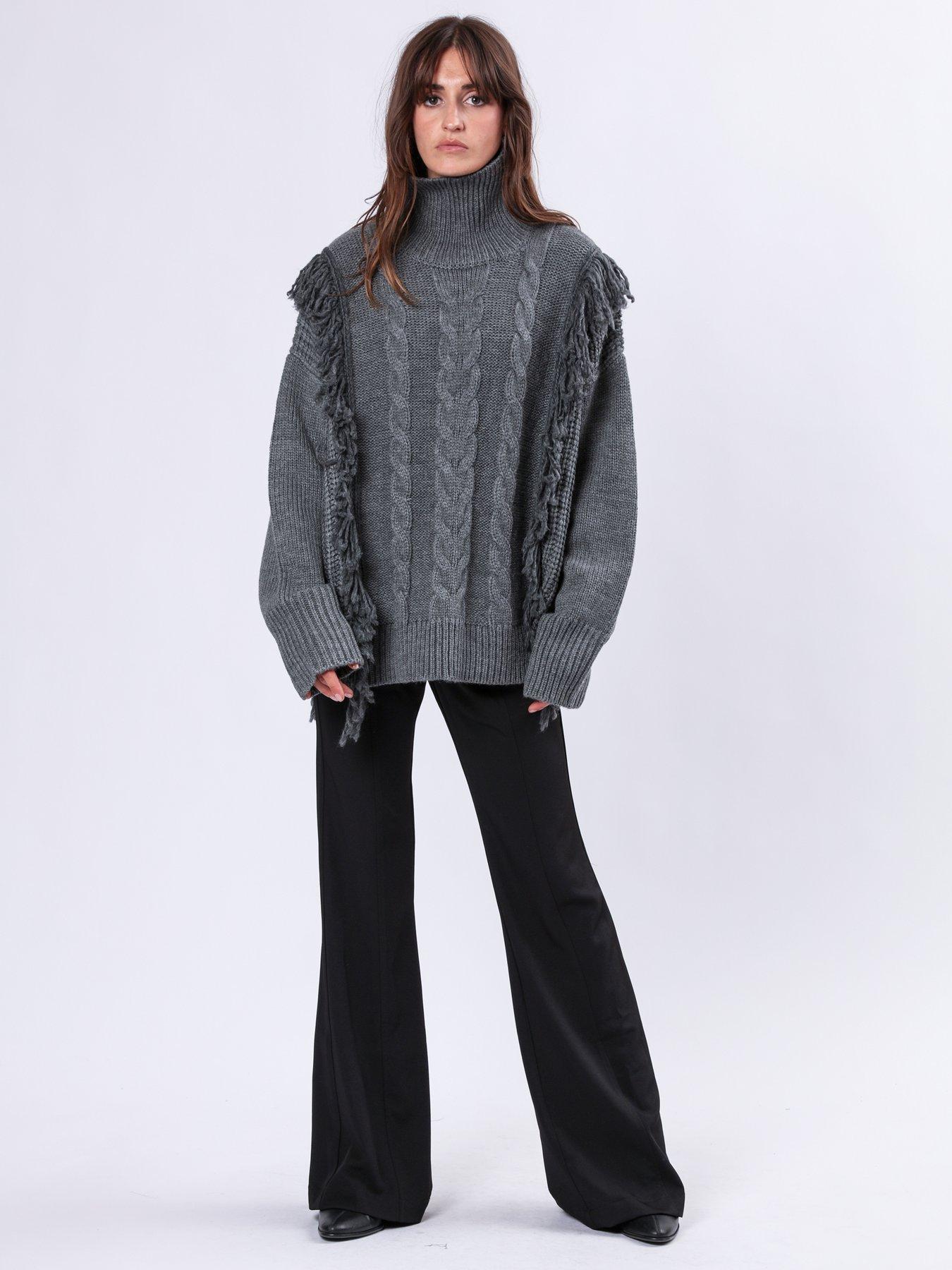  image of religion-jamie-oversized-roll-neck-jumper-grey