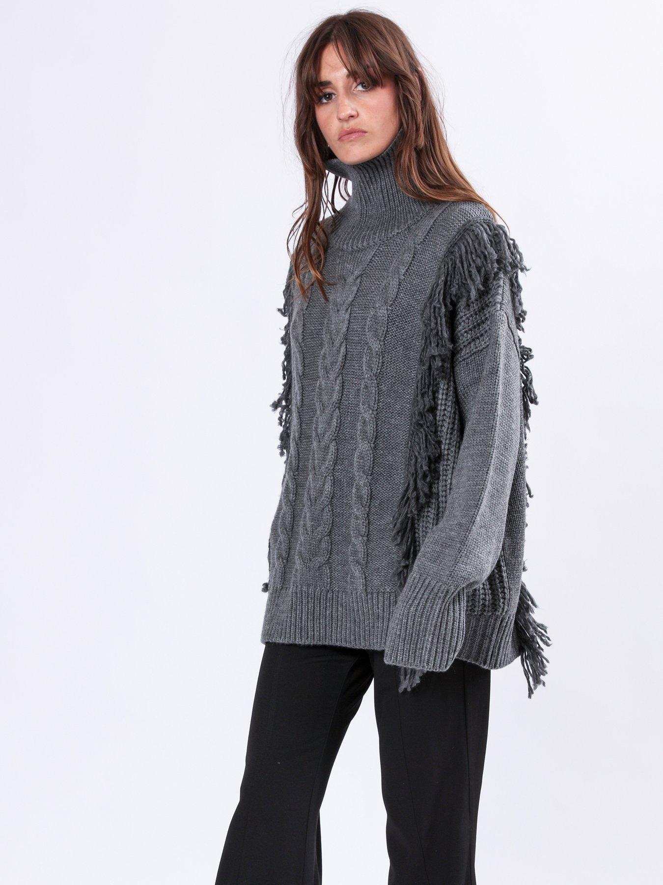  image of religion-jamie-oversized-roll-neck-jumper-grey