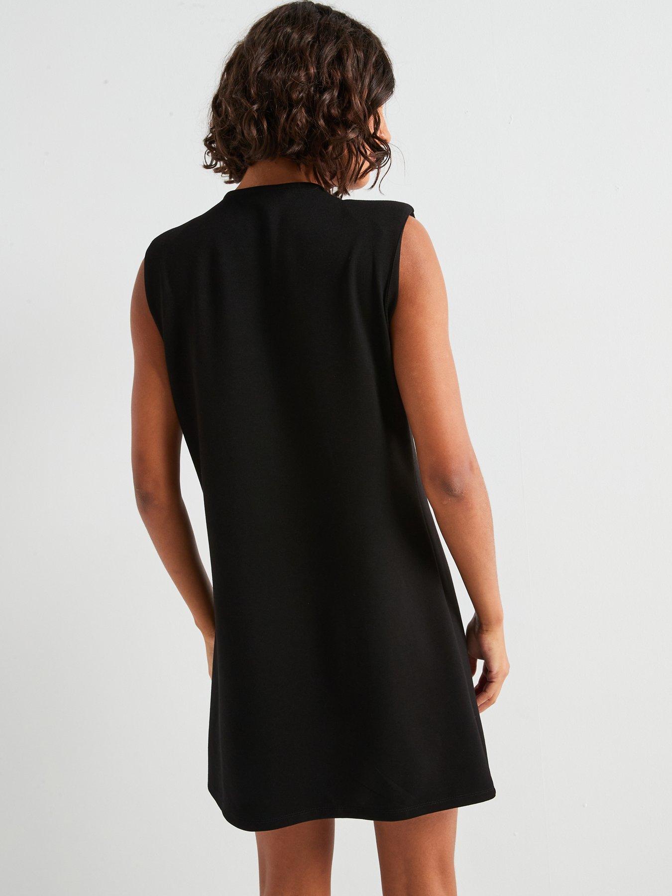  image of v-by-very-bow-front-mini-shift-dress-black