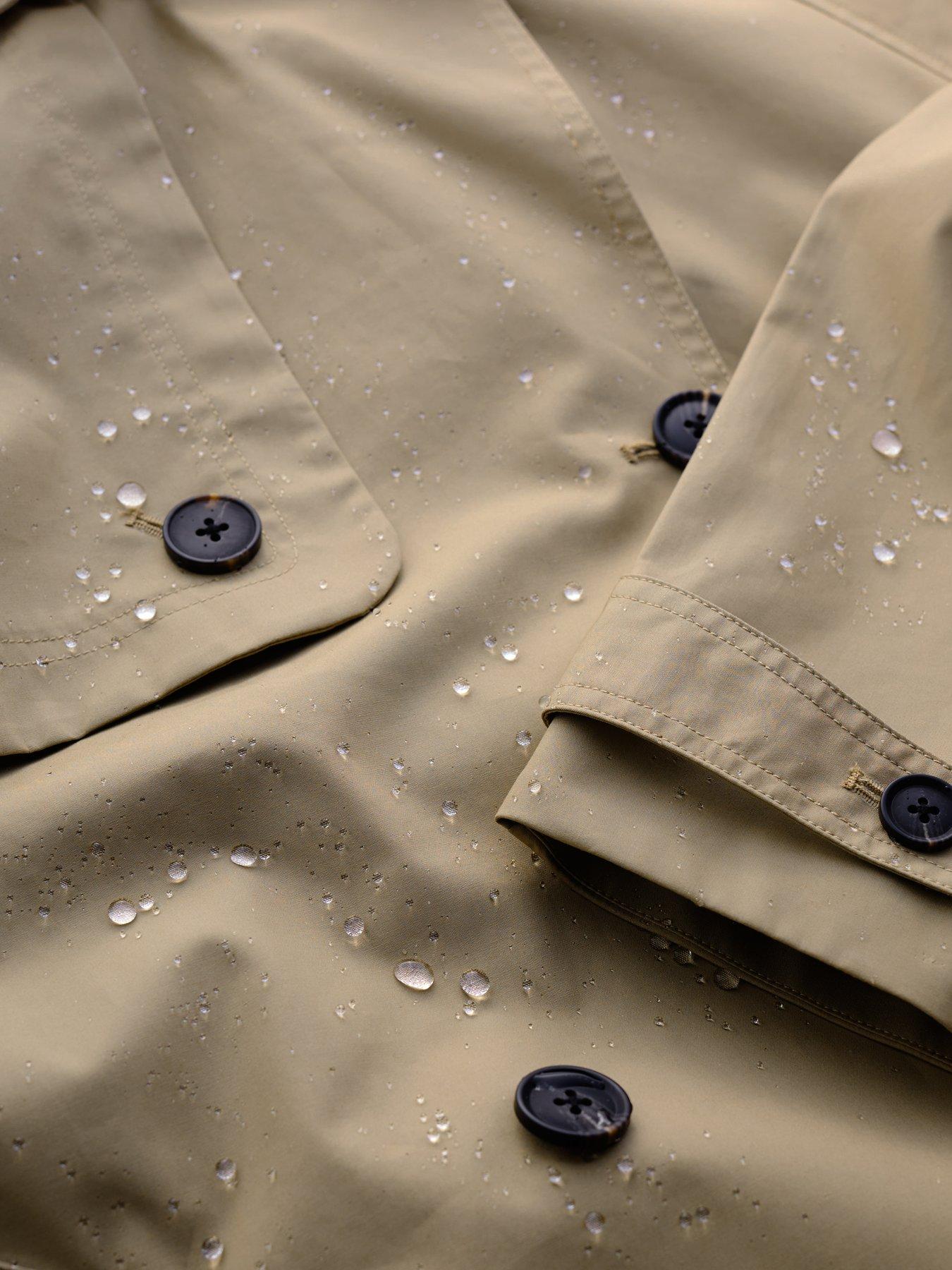  image of seasalt-cornwall-double-breasted-hooded-trench-coat-cream-beige