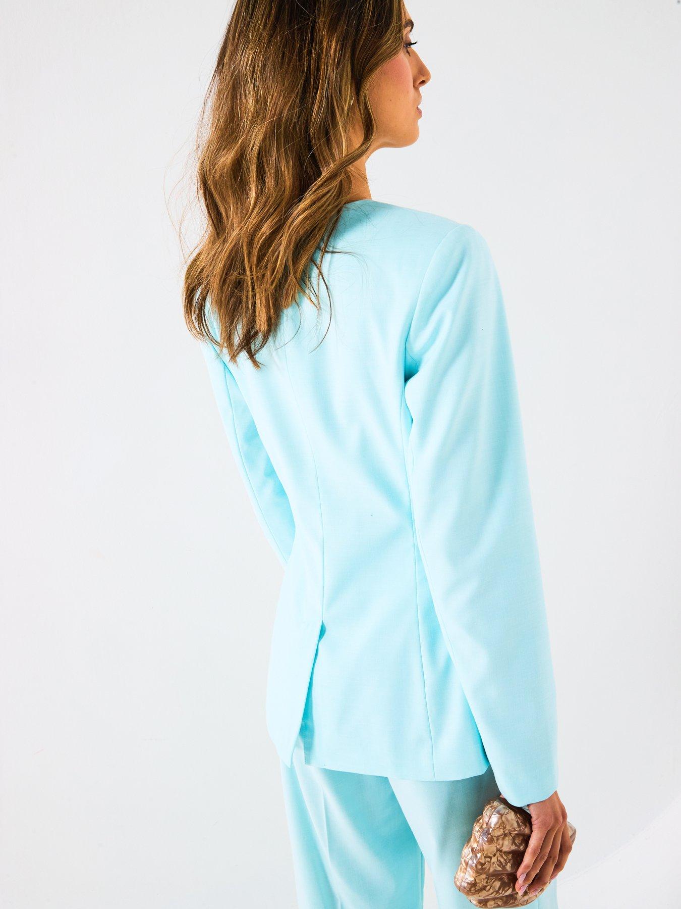  image of v-by-very-collarless-blazer-co-ord